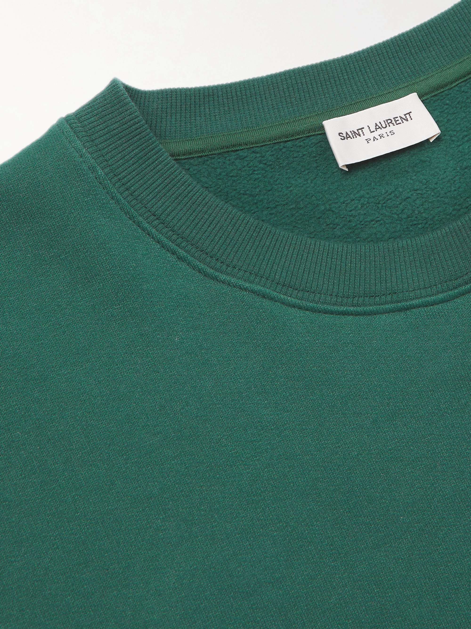 SAINT LAURENT Logo-Print Cotton-Jersey Sweatshirt