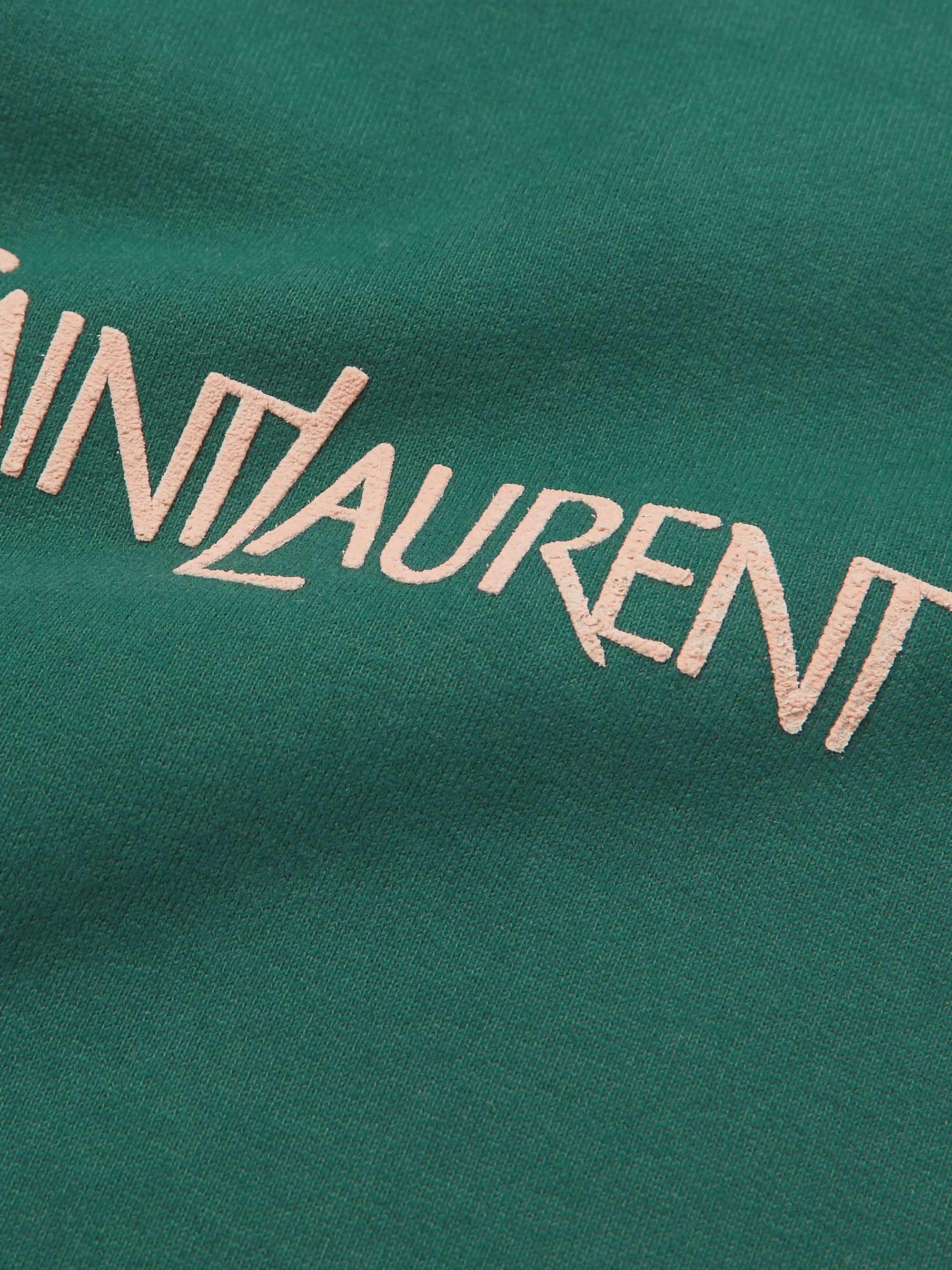 SAINT LAURENT Logo-Print Cotton-Jersey Sweatshirt