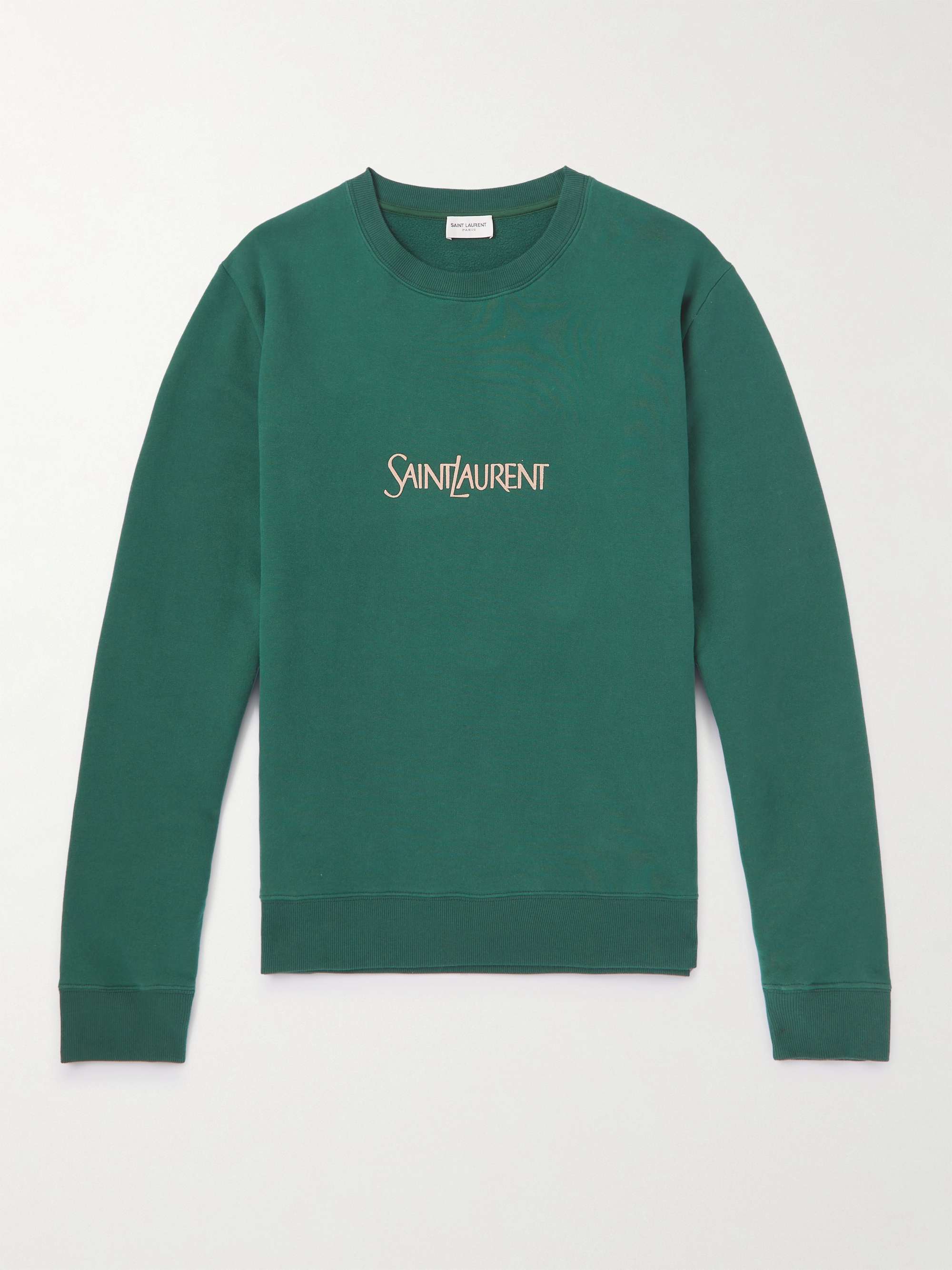 SAINT LAURENT Logo-Print Cotton-Jersey Sweatshirt