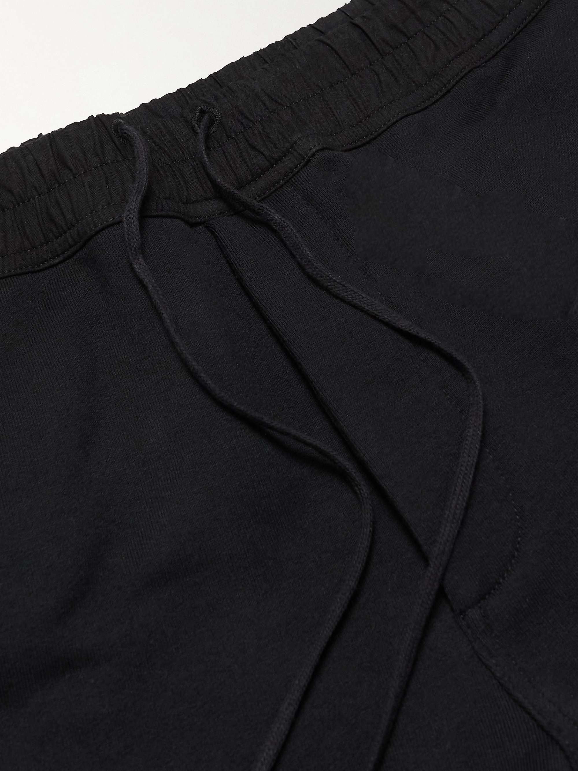 SAINT LAURENT Tapered Logo-Embroidered Cotton-Jersey Sweatpants