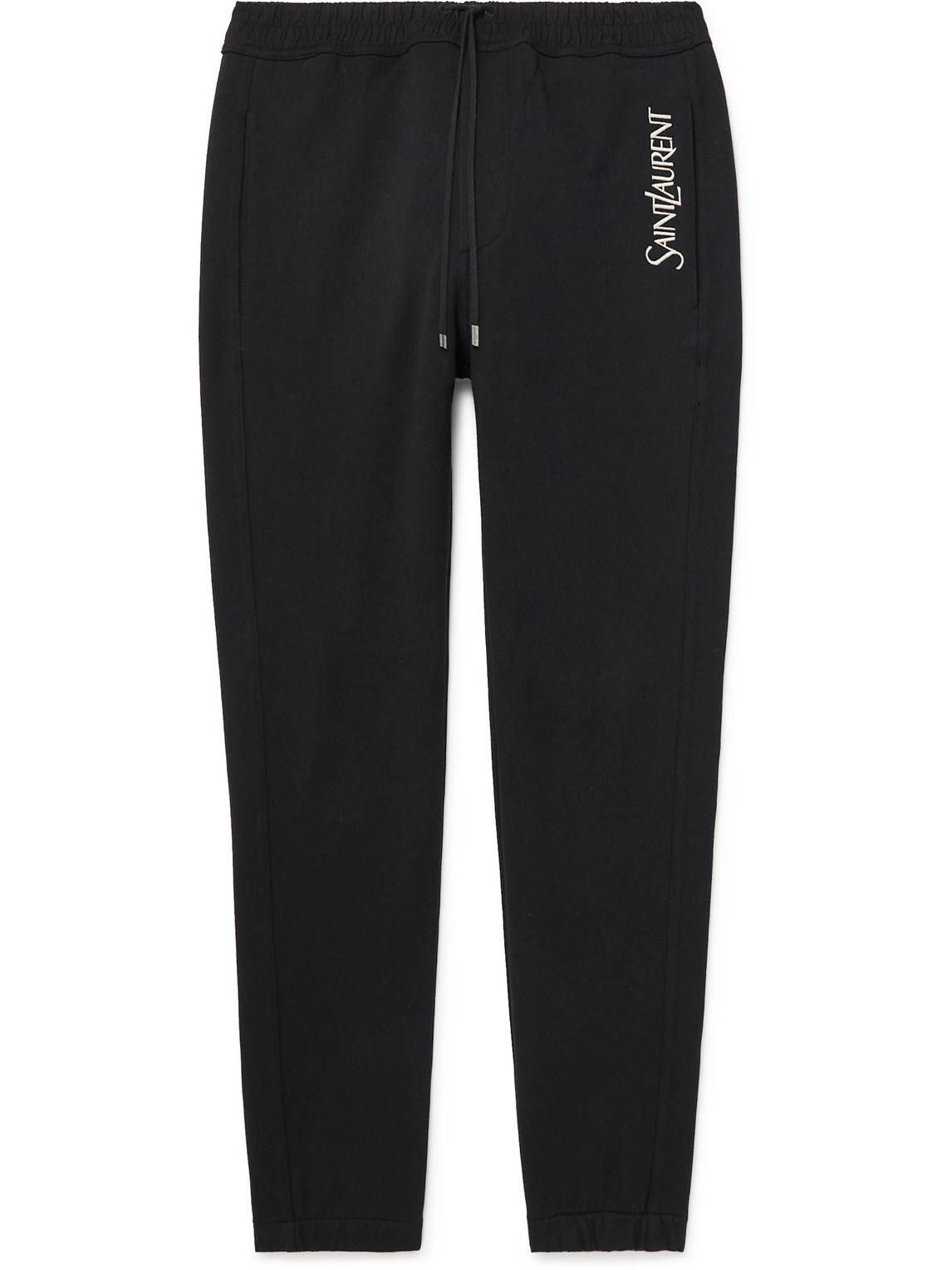 Tapered Logo-Embroidered Cotton-Jersey Sweatpants