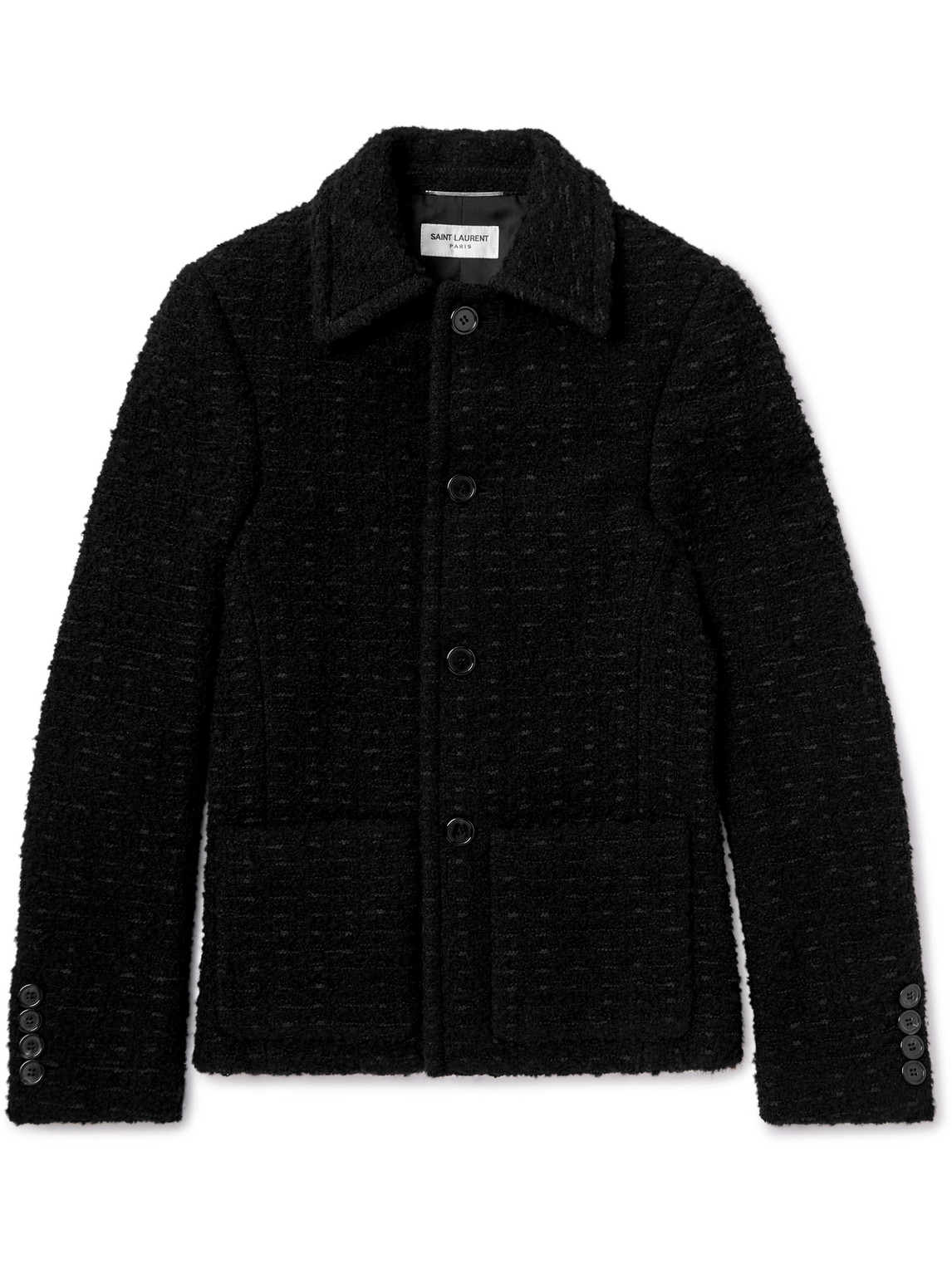 Saint Laurent Wool-blend Shirt Jacket In Black ModeSens