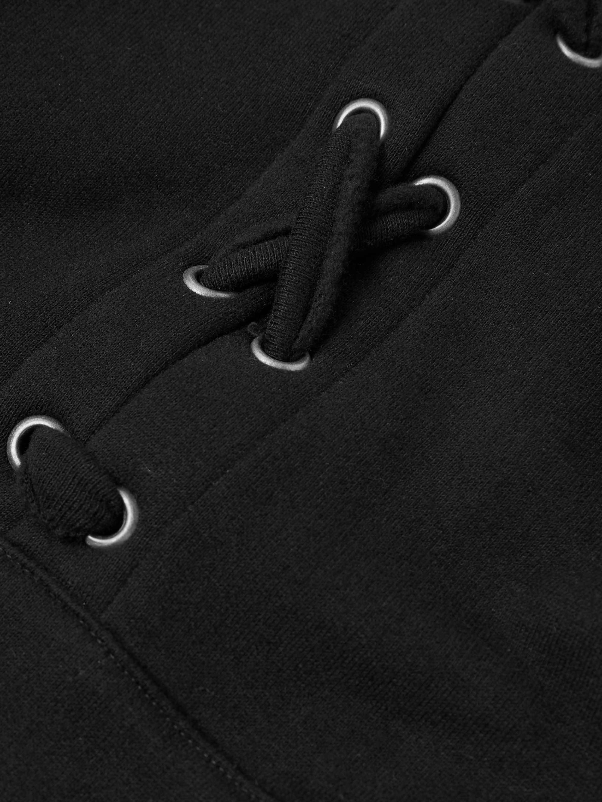 SAINT LAURENT Lace-Trimmed Cotton-Jersey Hoodie