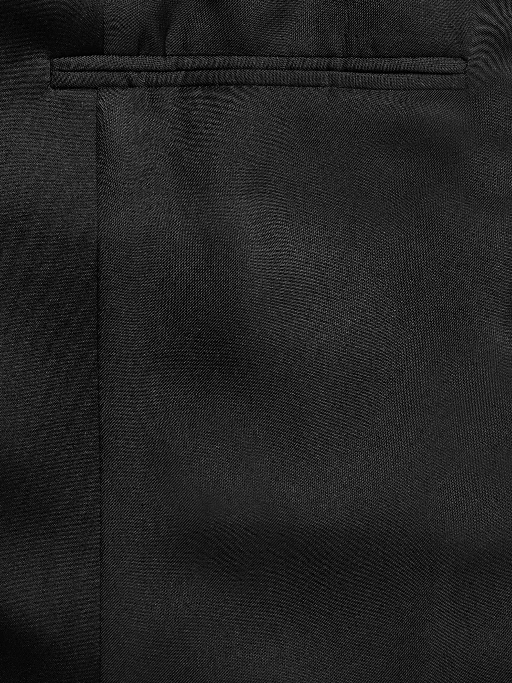 SAINT LAURENT Double-Breasted Satin-Trimmed Wool Blazer