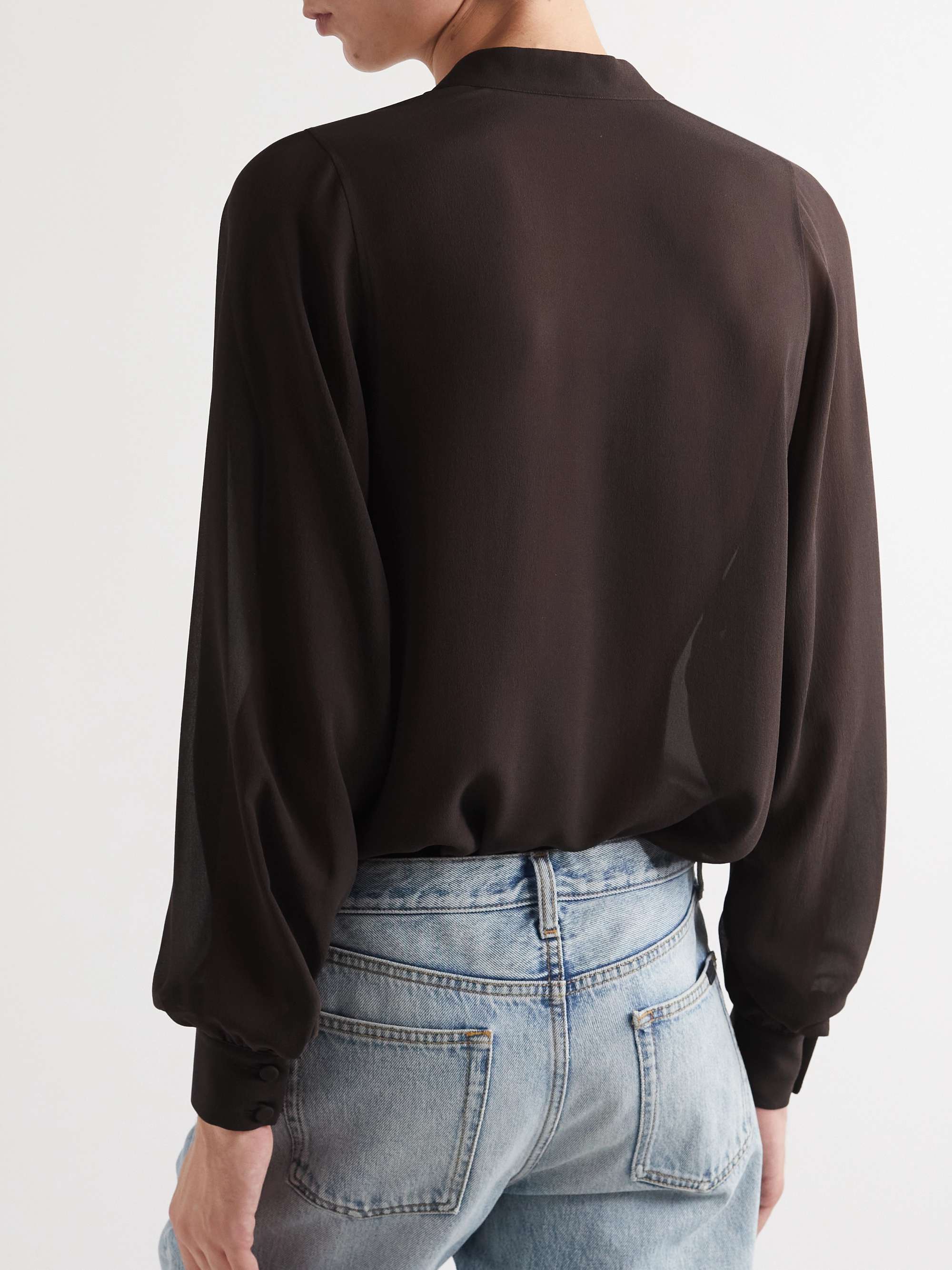 SAINT LAURENT Silk-Chiffon Shirt