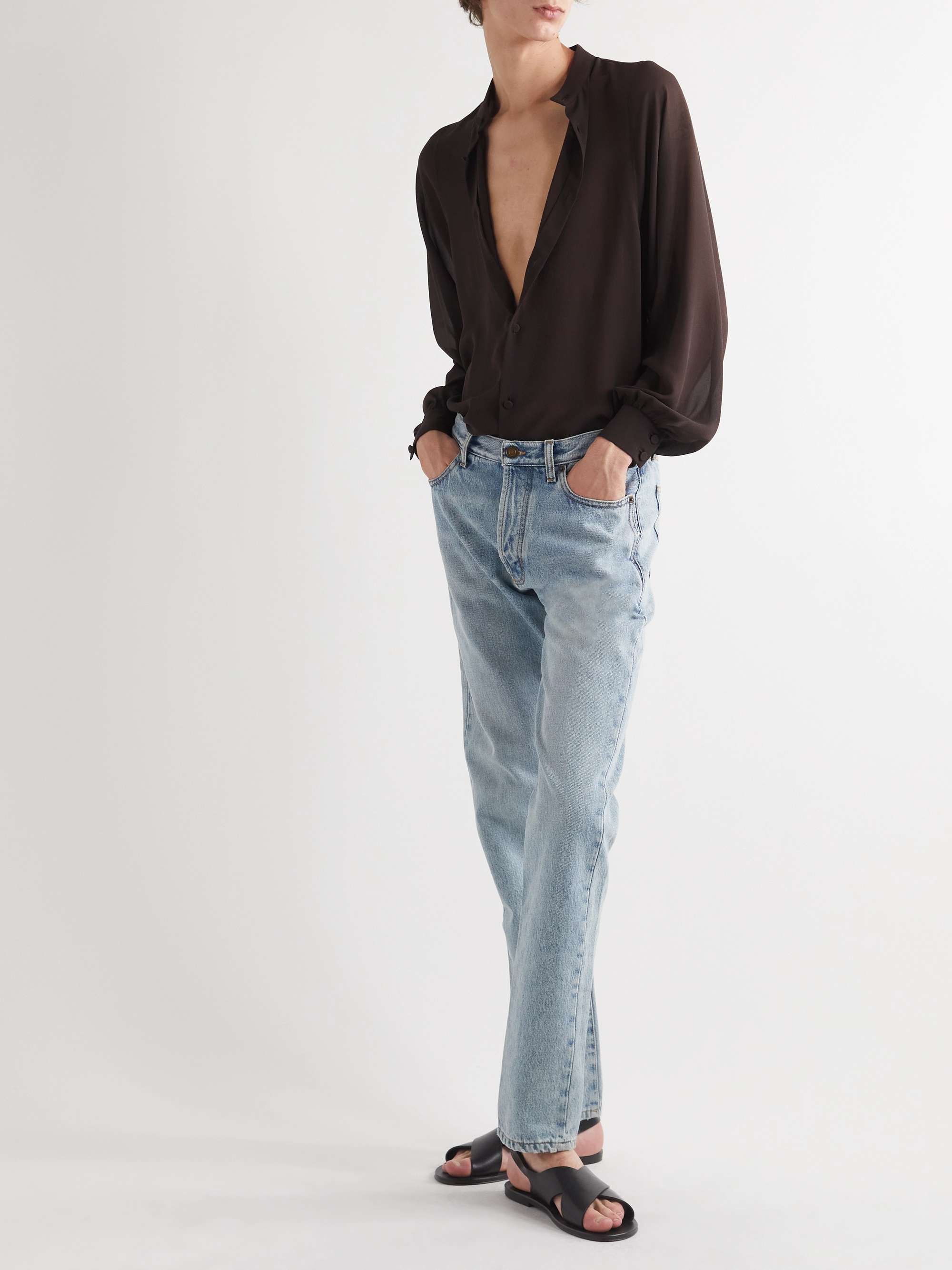 SAINT LAURENT Silk-Chiffon Shirt