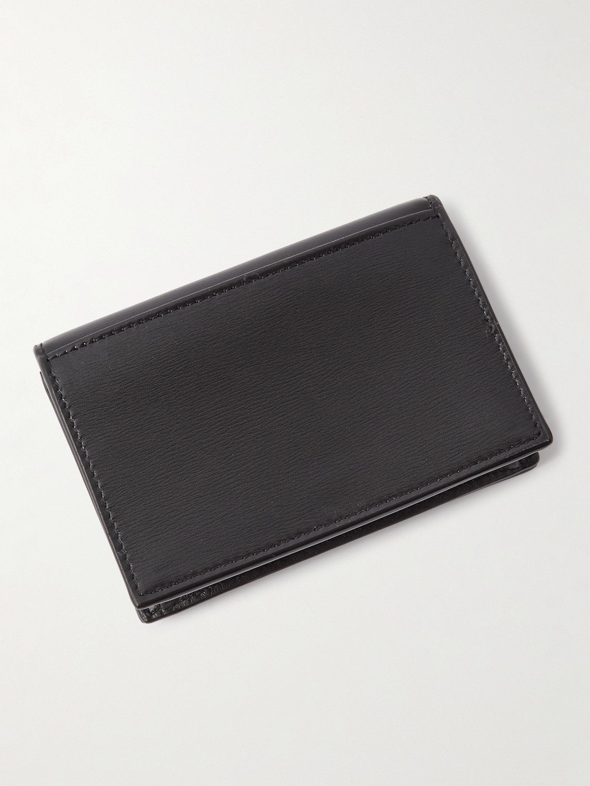 Shop Saint Laurent Logo-appliquéd Leather Cardholder In Black