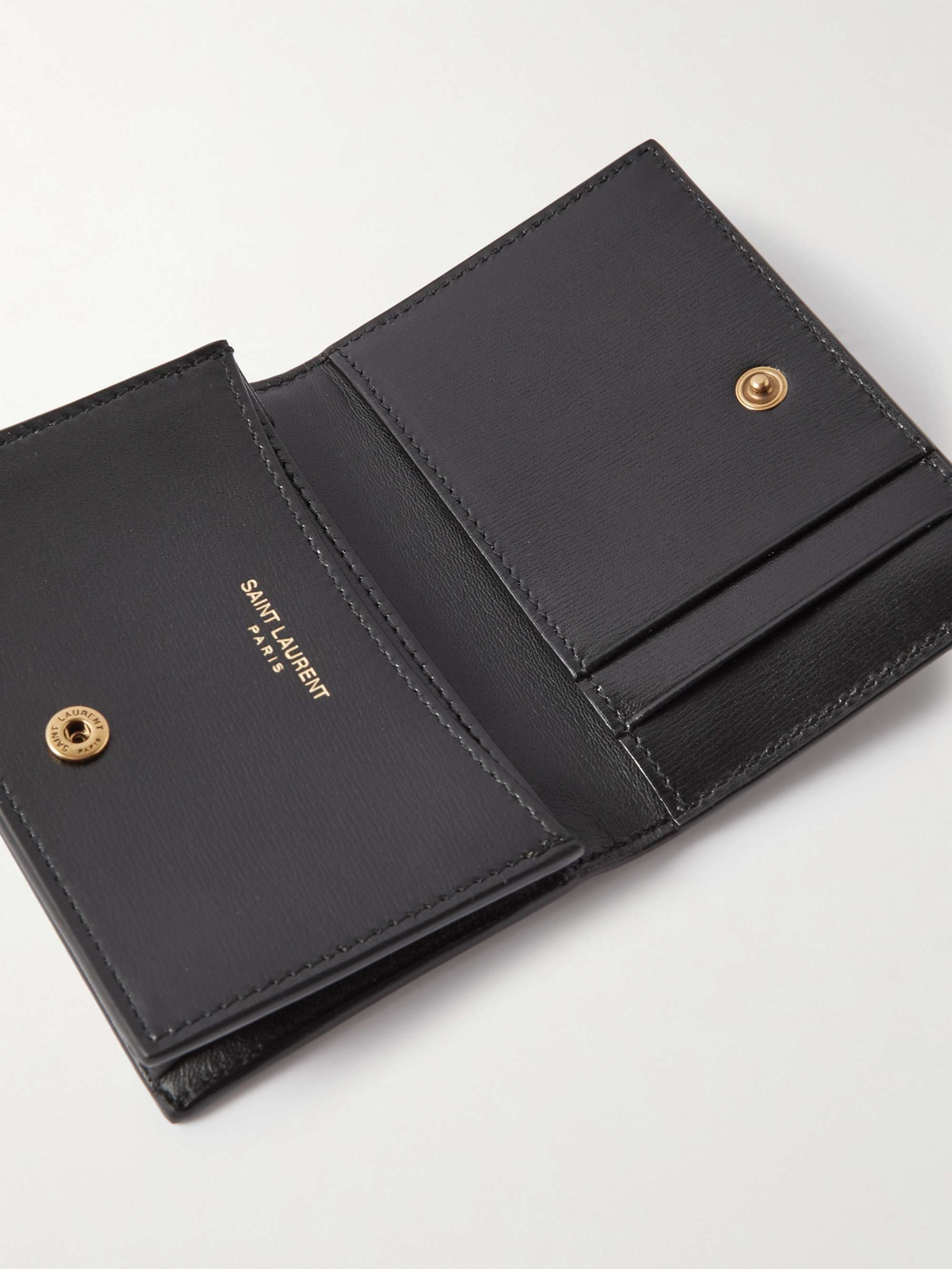 SAINT LAURENT Logo-Appliquéd Leather Cardholder
