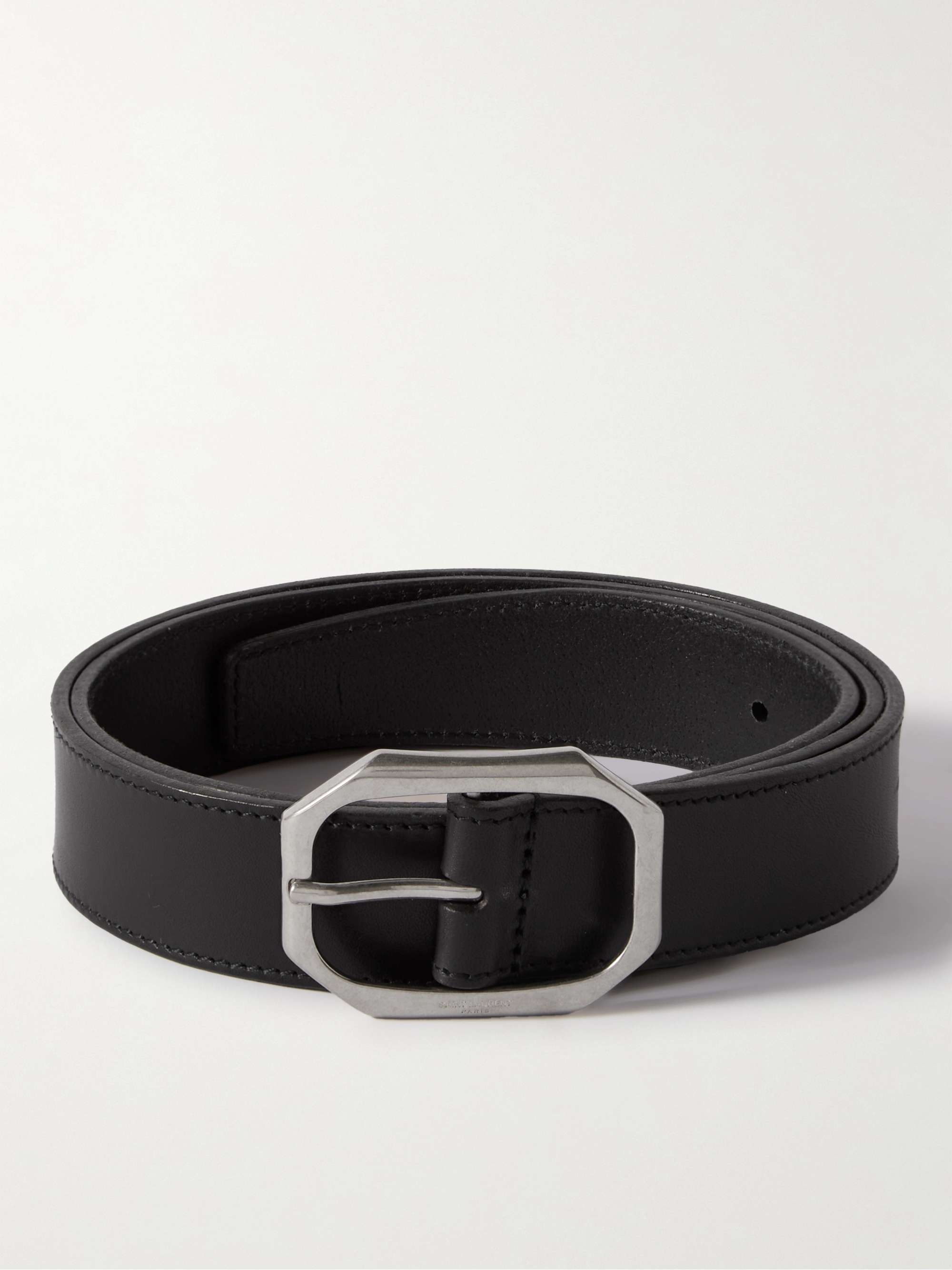 SAINT LAURENT 3cm Leather Belt for Men | MR PORTER