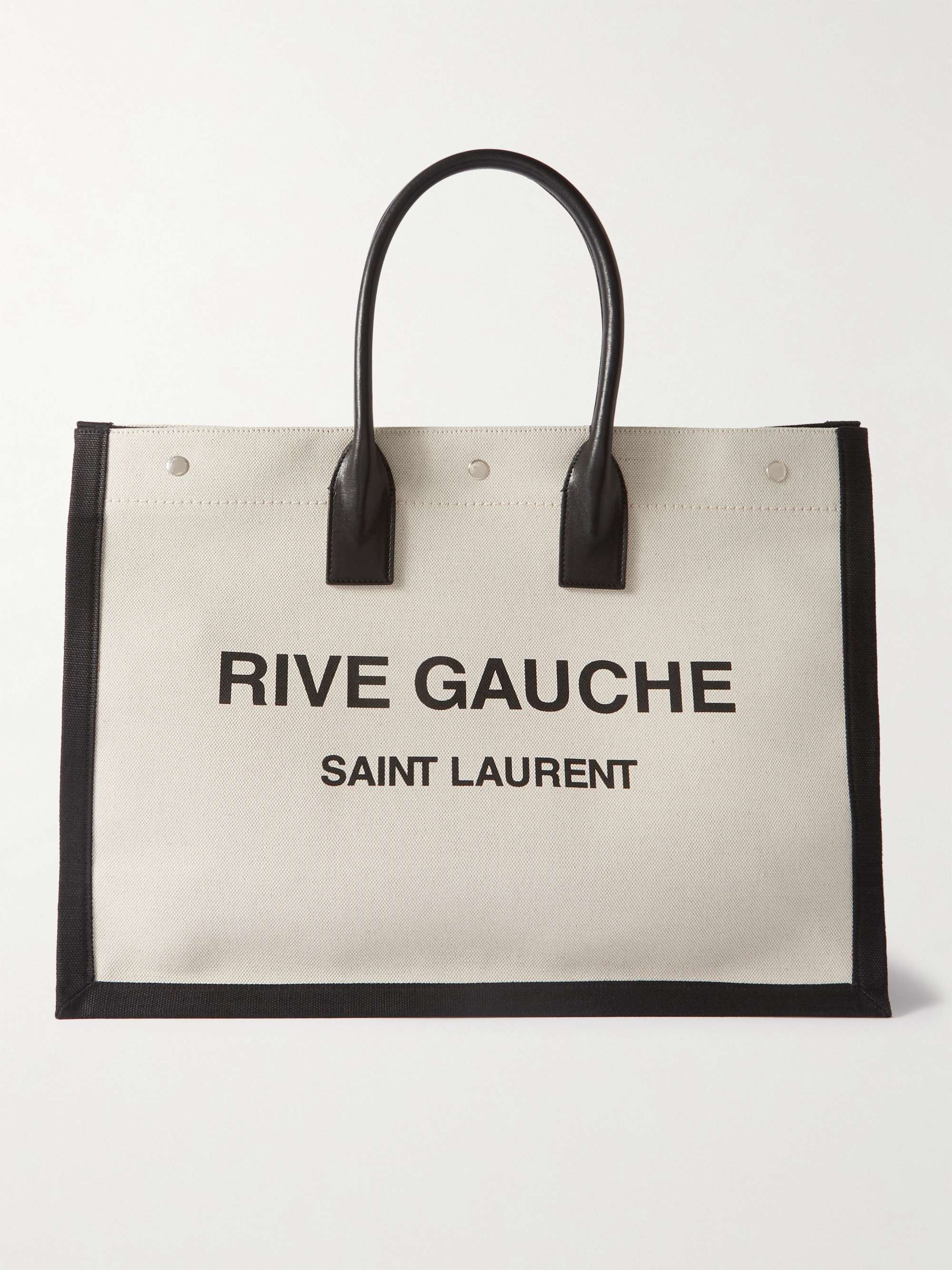 Saint Laurent Rive Gauche Canvas and Leather Bag