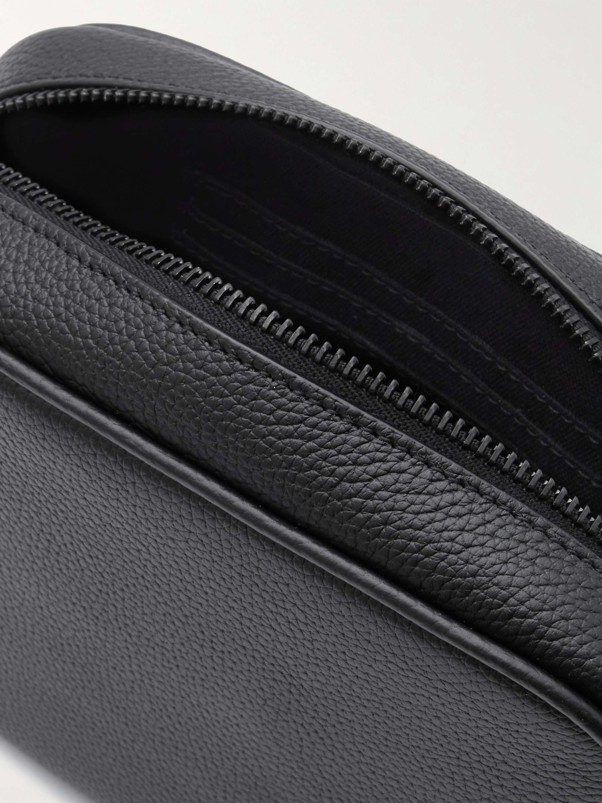 SAINT LAURENT Camp Logo-Print Full-Grain Leather Camera Bag