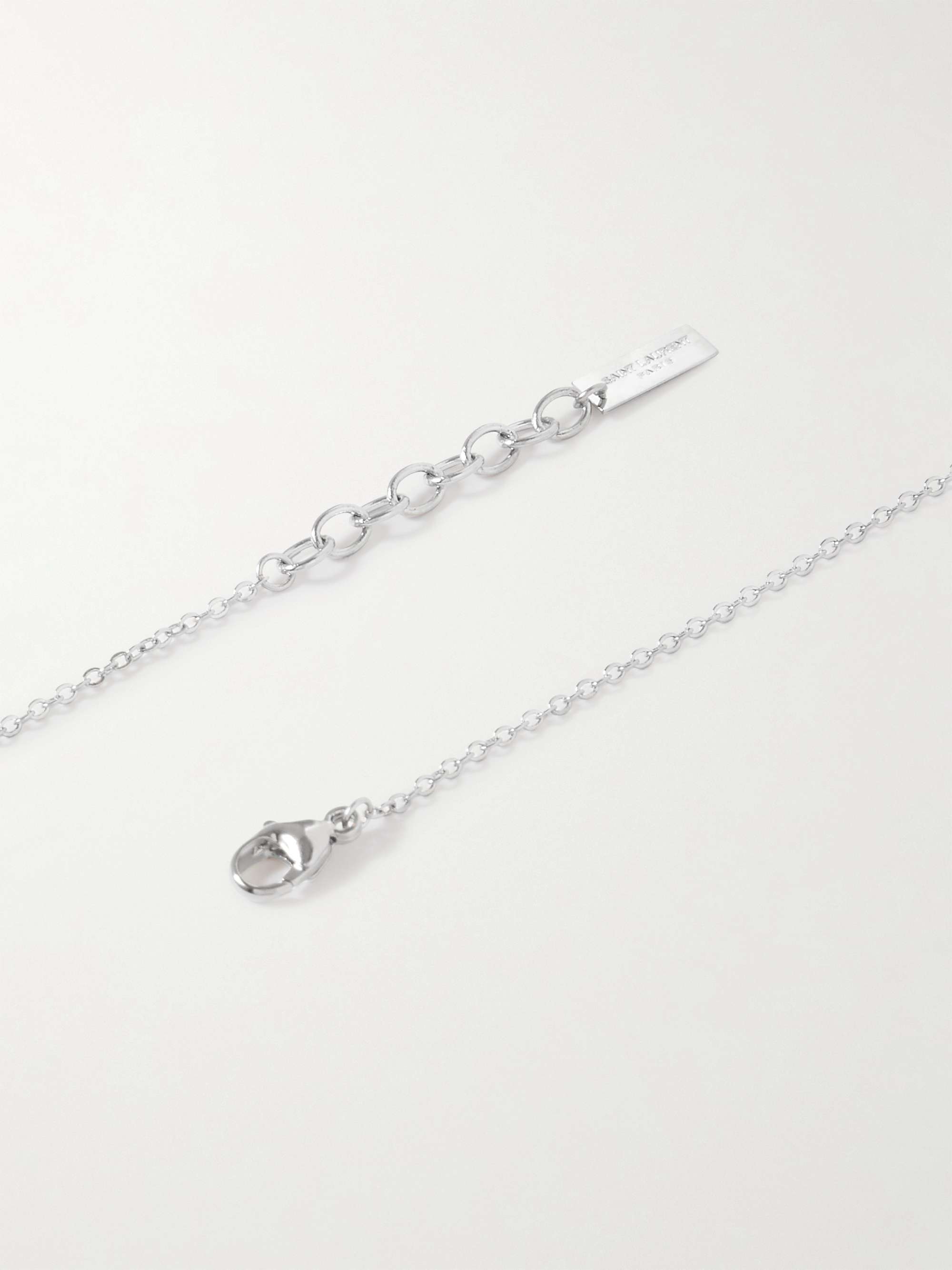 SAINT LAURENT Silver-Tone Rhinestone Pendant Necklace