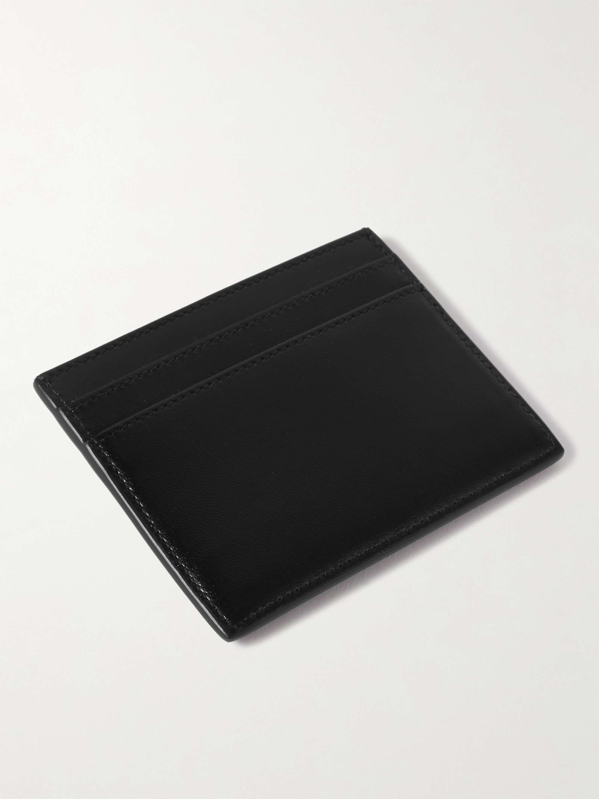 SAINT LAURENT Cassandre Logo-Appliquéd Leather Cardholder