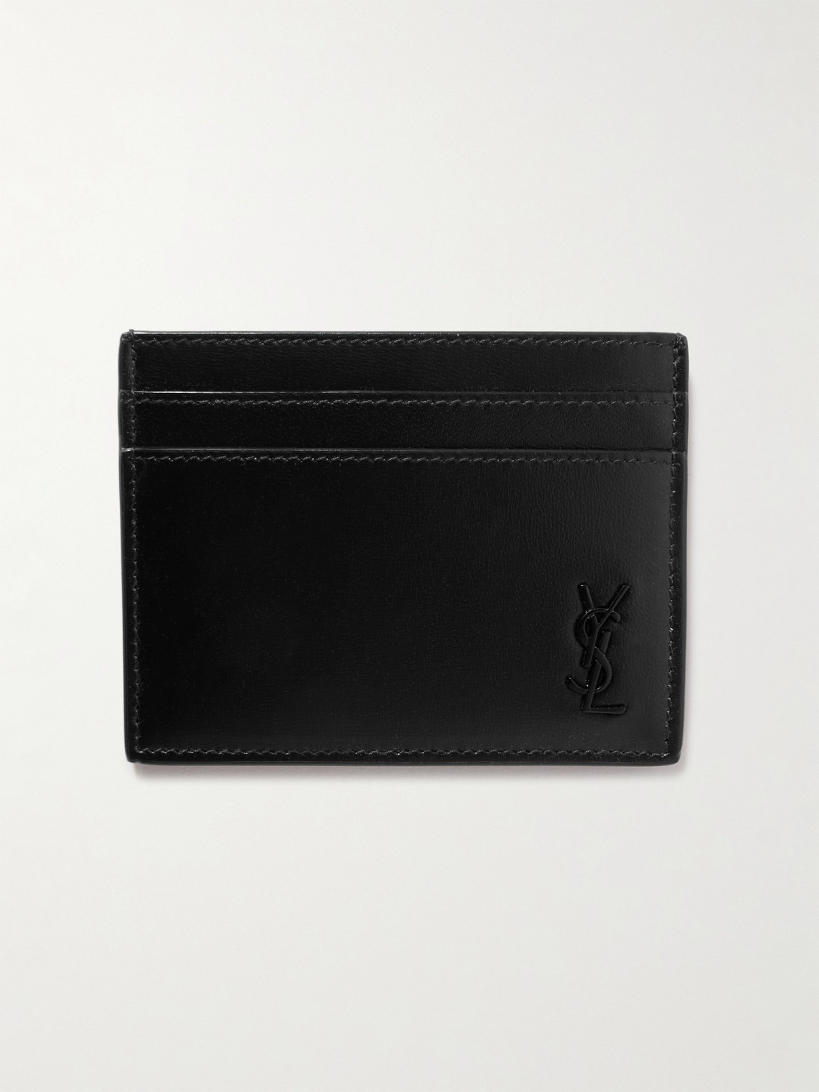 Saint Laurent Logo Leather Cardholder Wallets And Card Holders Black In Black