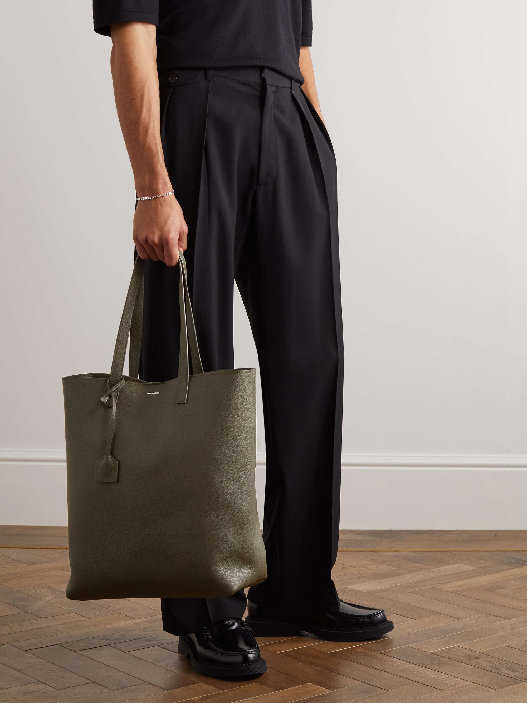 SAINT LAURENT Bold Textured-Leather Tote Bag for Men | MR PORTER