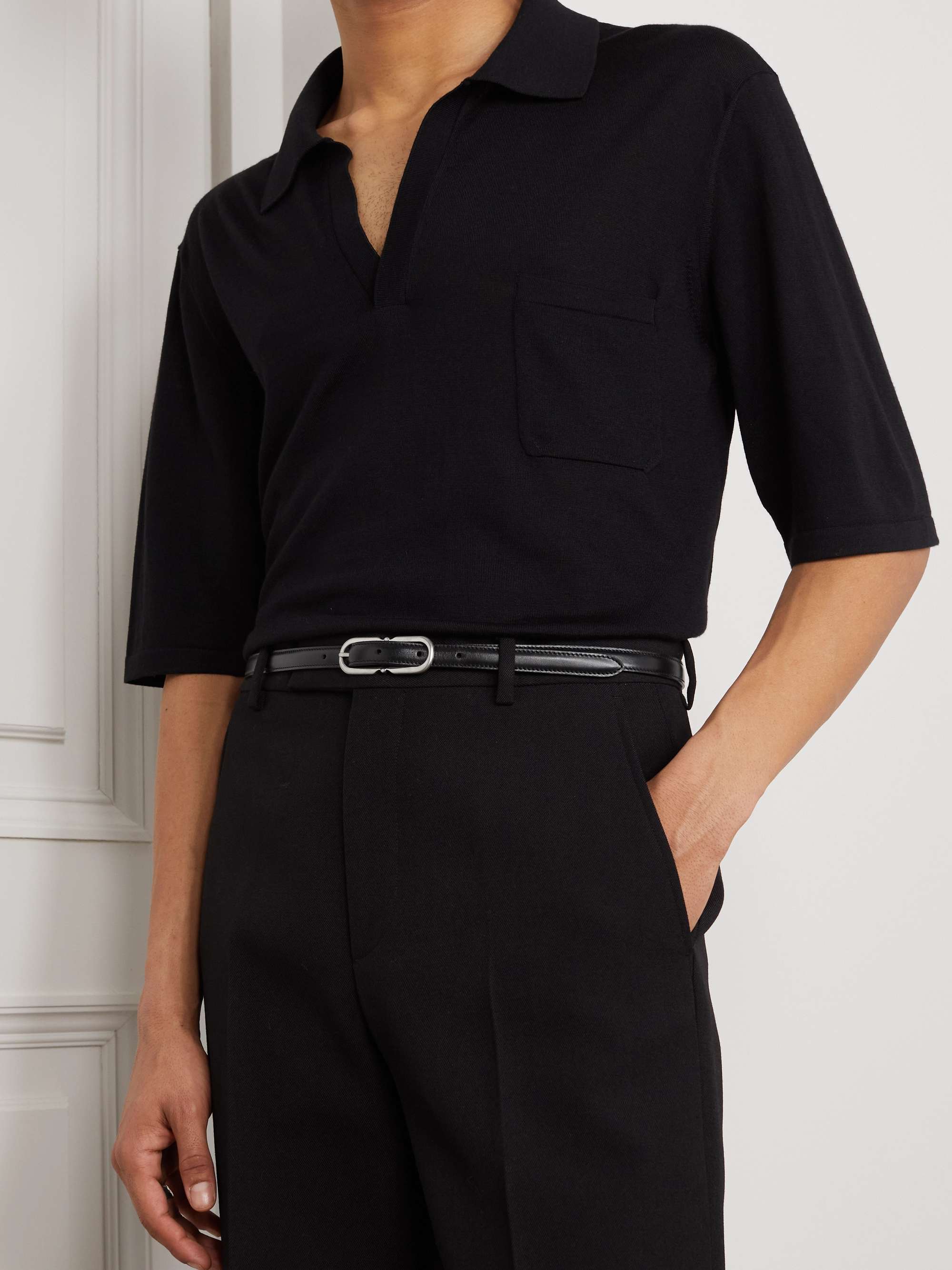 SAINT LAURENT 15cm Leather Belt