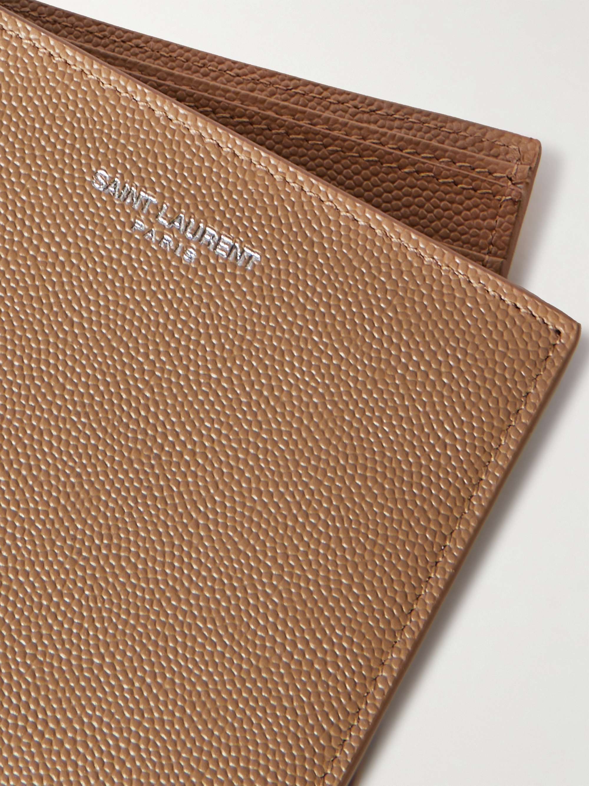 SAINT LAURENT East/West Pebble-Grain Leather Bifold Wallet