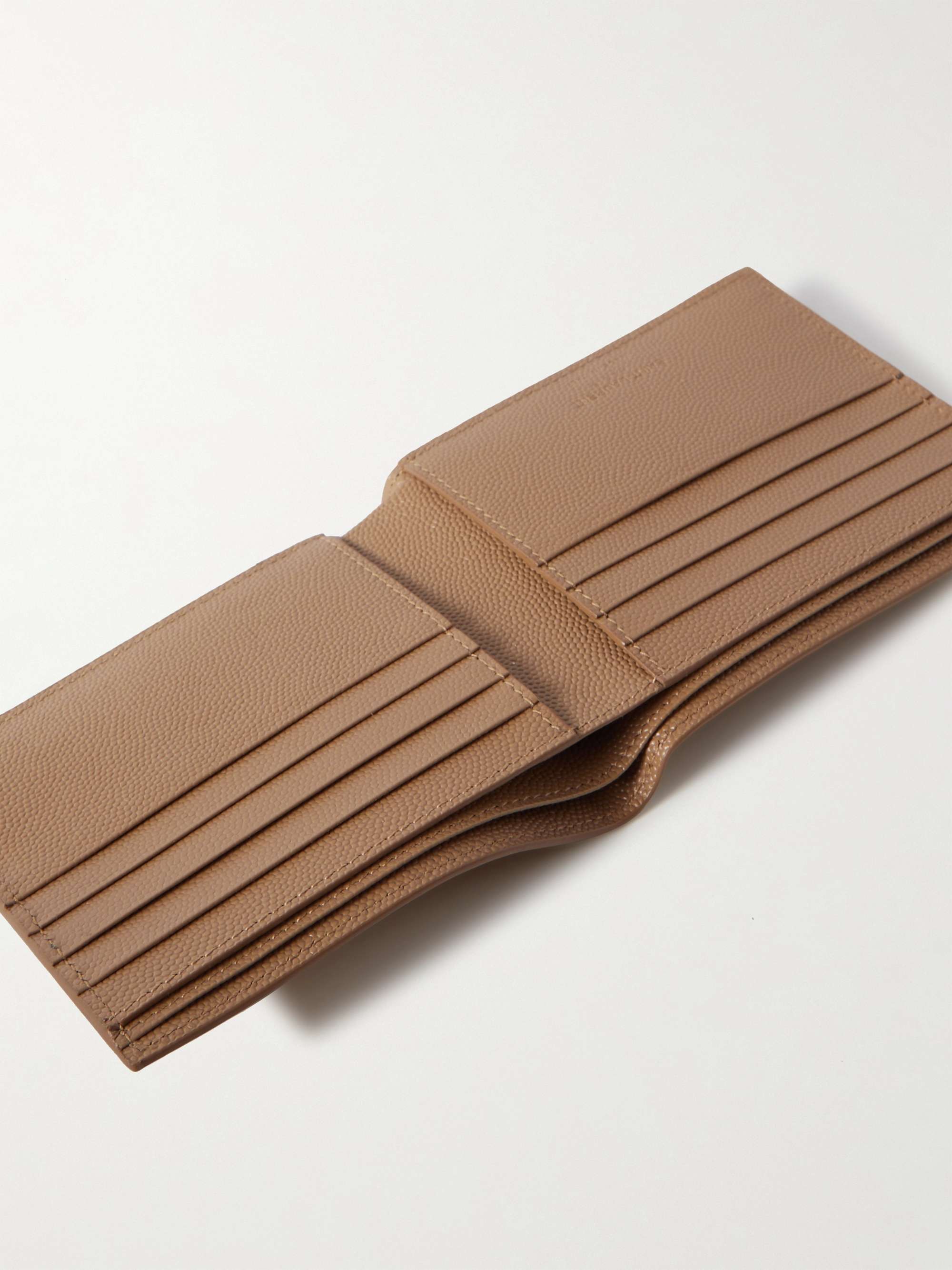 SAINT LAURENT East/West Pebble-Grain Leather Bifold Wallet