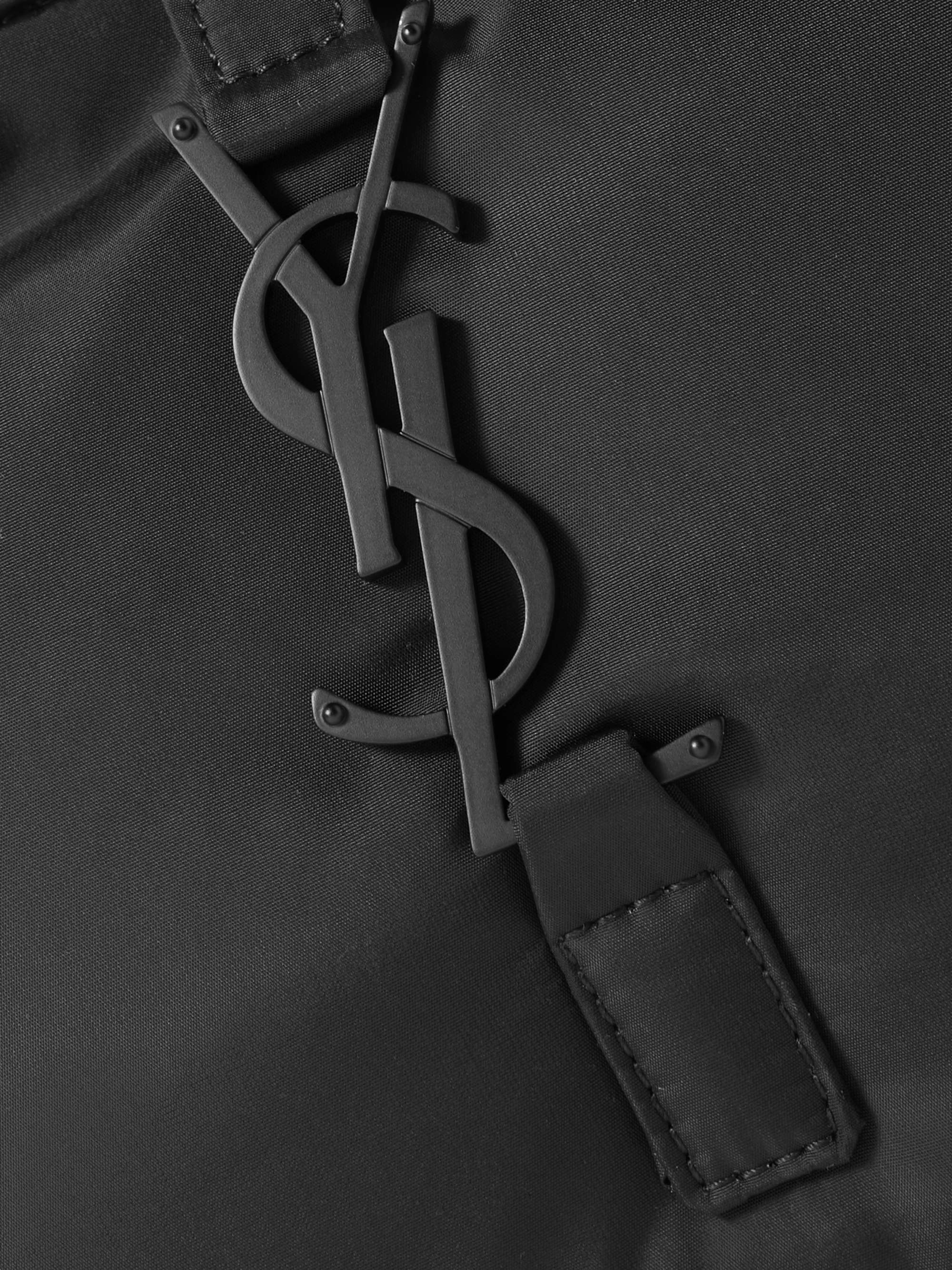 SAINT LAURENT Le 5 à 7 Leather-Trimmed Shell Messenger Bag