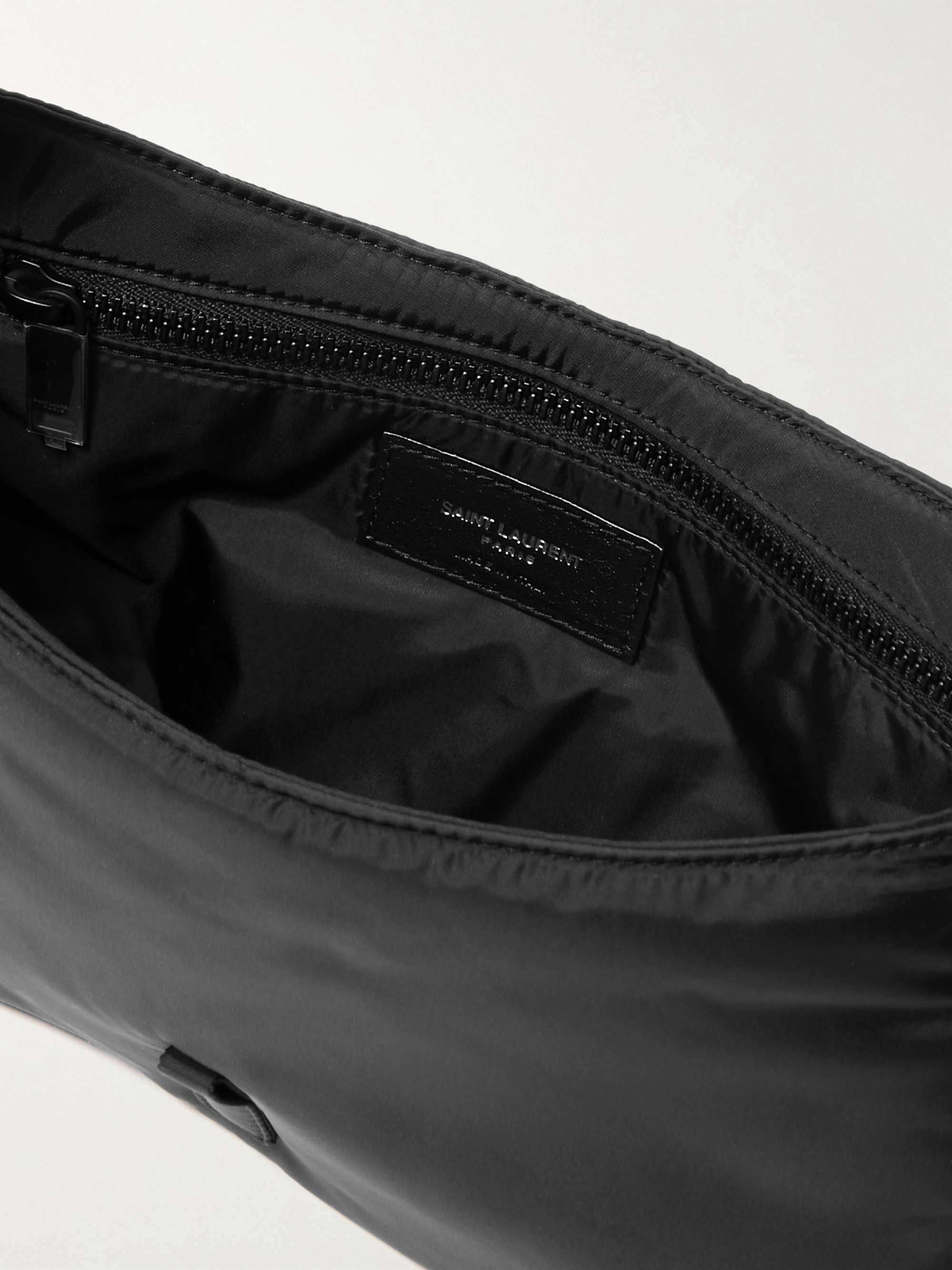 SAINT LAURENT Le 5 à 7 Leather-Trimmed Shell Messenger Bag