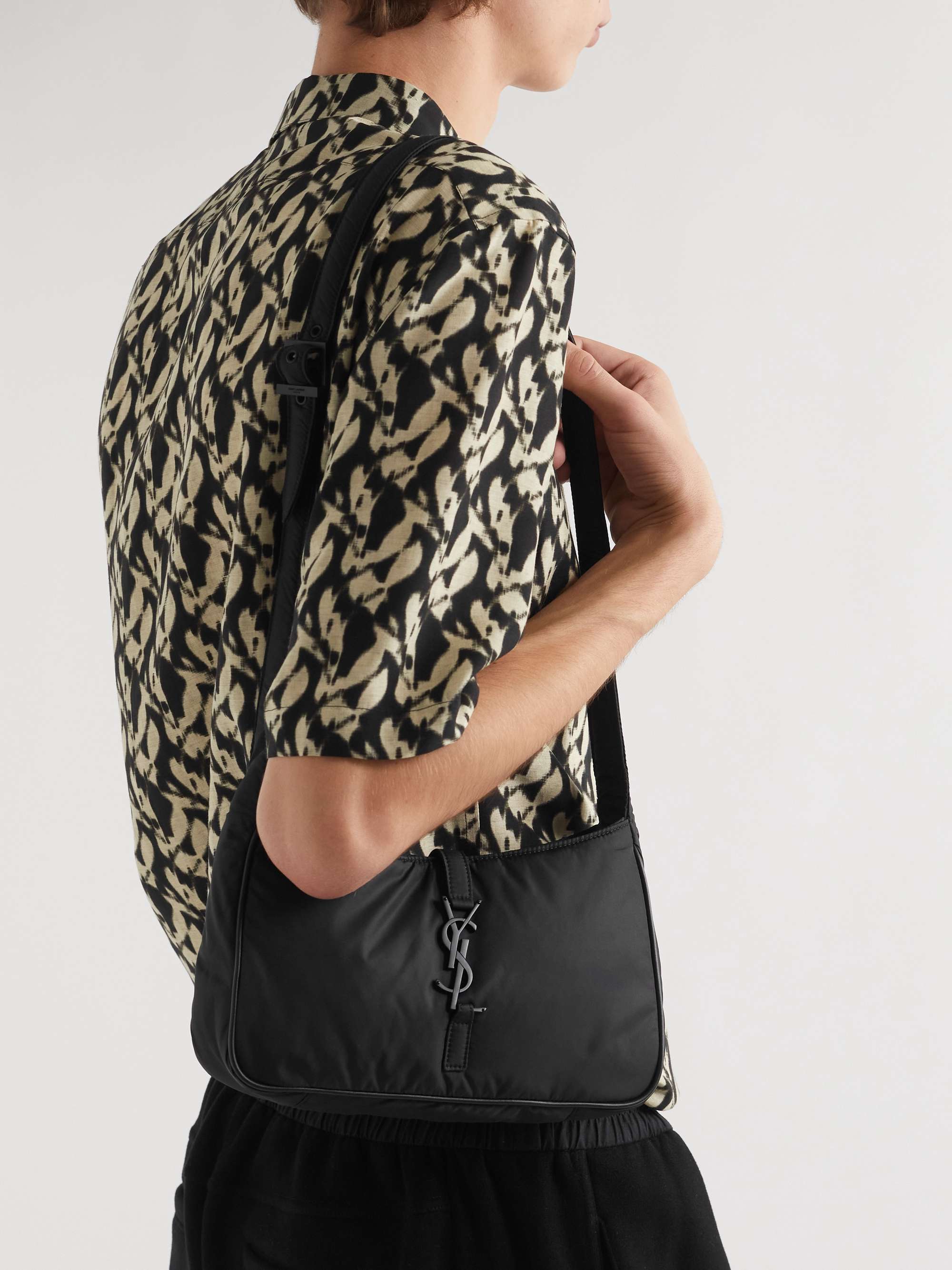 SAINT LAURENT Le 5 à 7 Leather-Trimmed Shell Messenger Bag