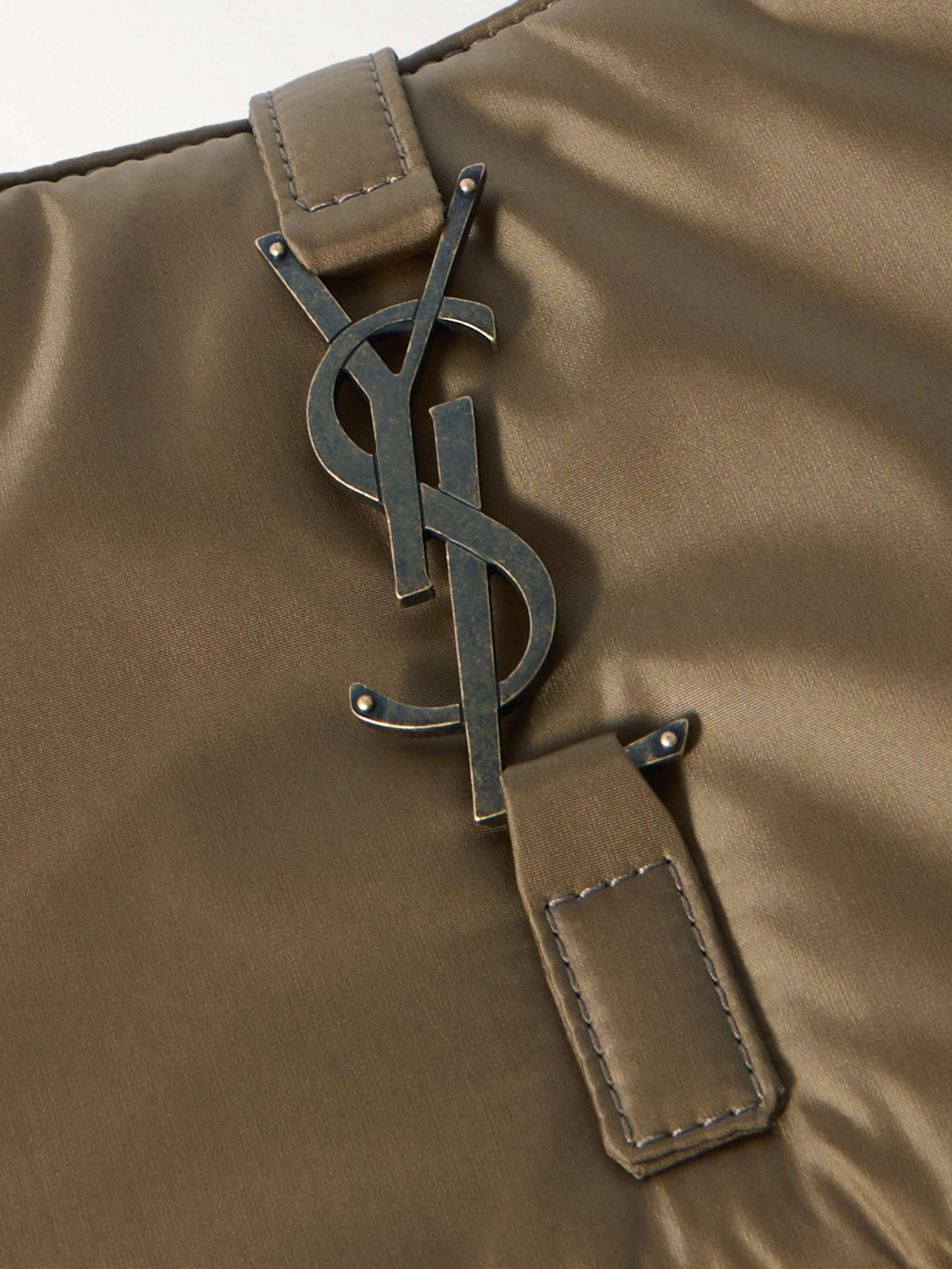SAINT LAURENT Le 5 à 7 Leather-Trimmed Shell Messenger Bag