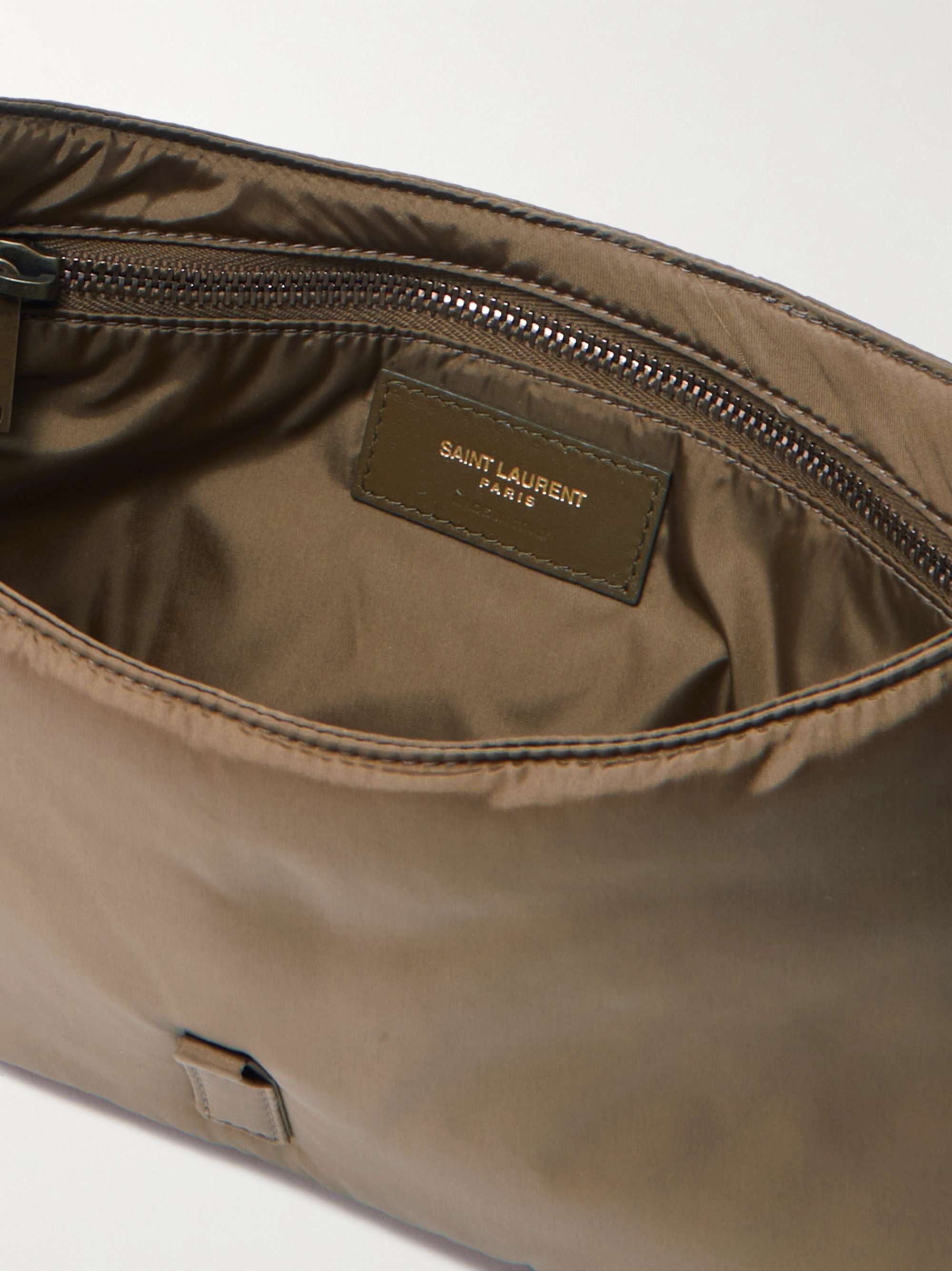 SAINT LAURENT Le 5 à 7 Leather-Trimmed Shell Messenger Bag