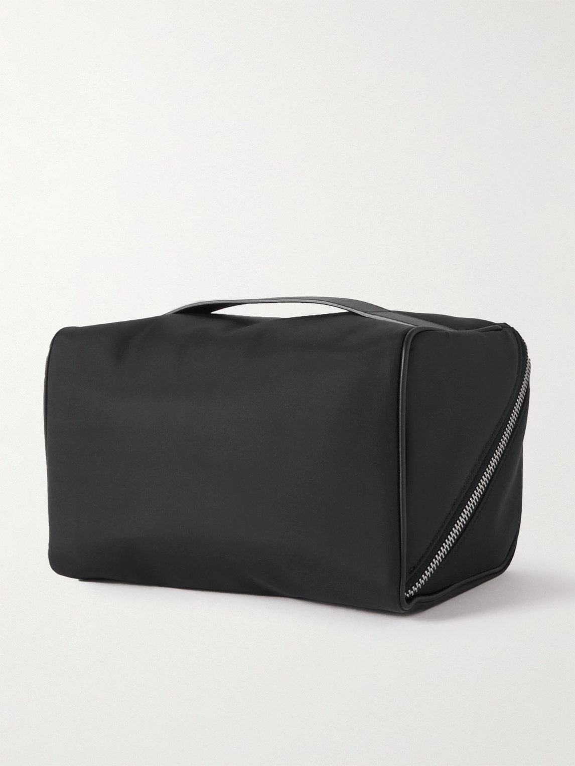 Shop Saint Laurent Paris Cube Leather-trimmed Shell Pouch In Black
