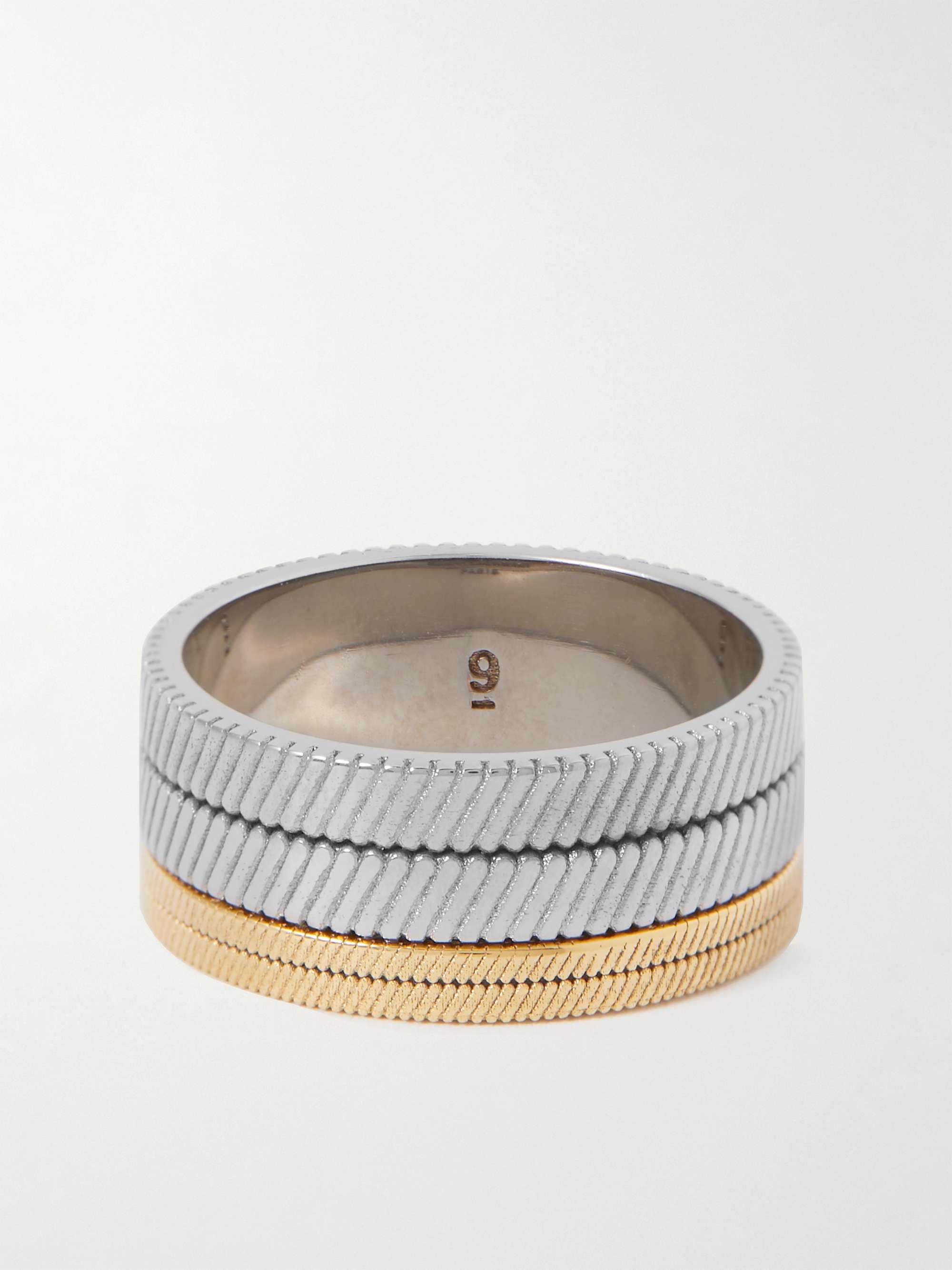 Saint Laurent - Men - Tandem Silver- and Gold-Tone Ring Silver - 10