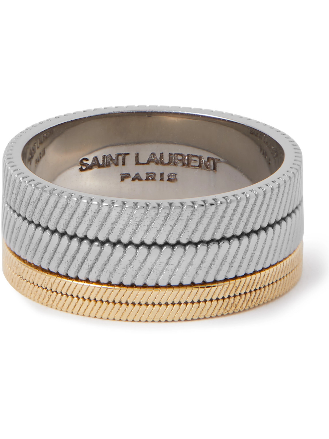 Saint Laurent Tandem Silver- And Gold-tone Ring