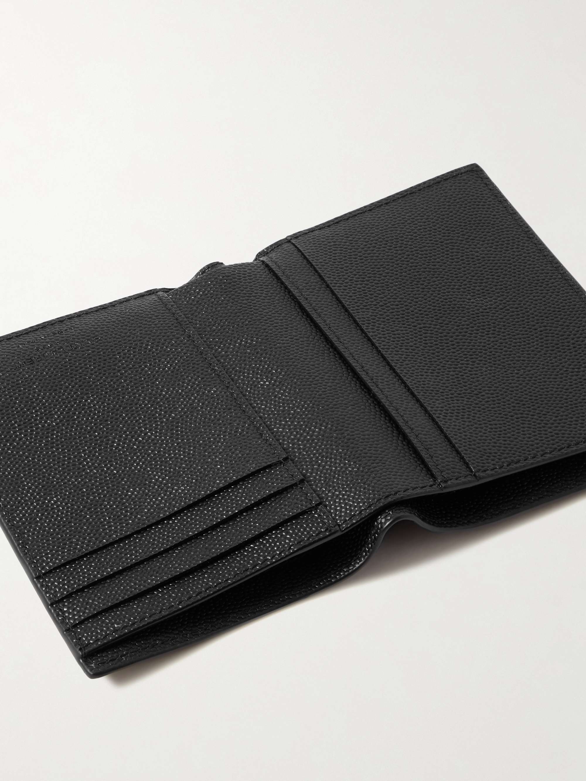 Saint Laurent logo-debossed leather cardholder, Neutrals