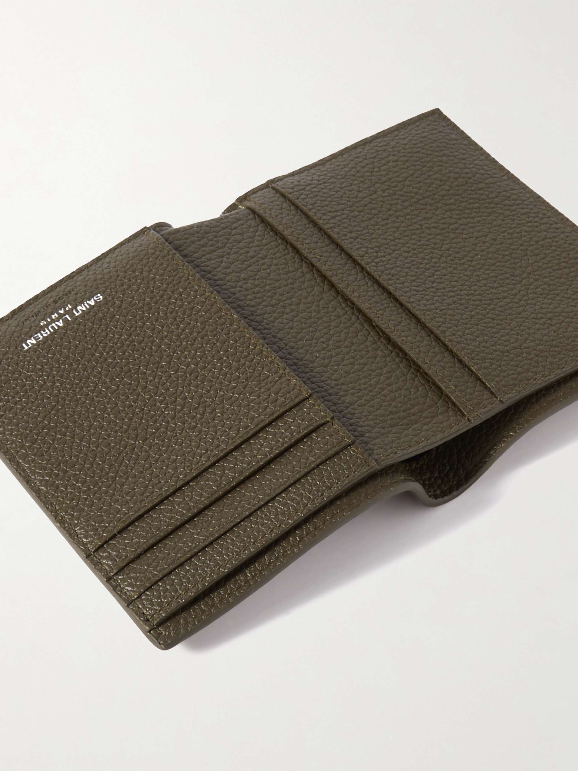 SAINT LAURENT Logo-Appliquéd Full-Grain Leather Billfold Wallet