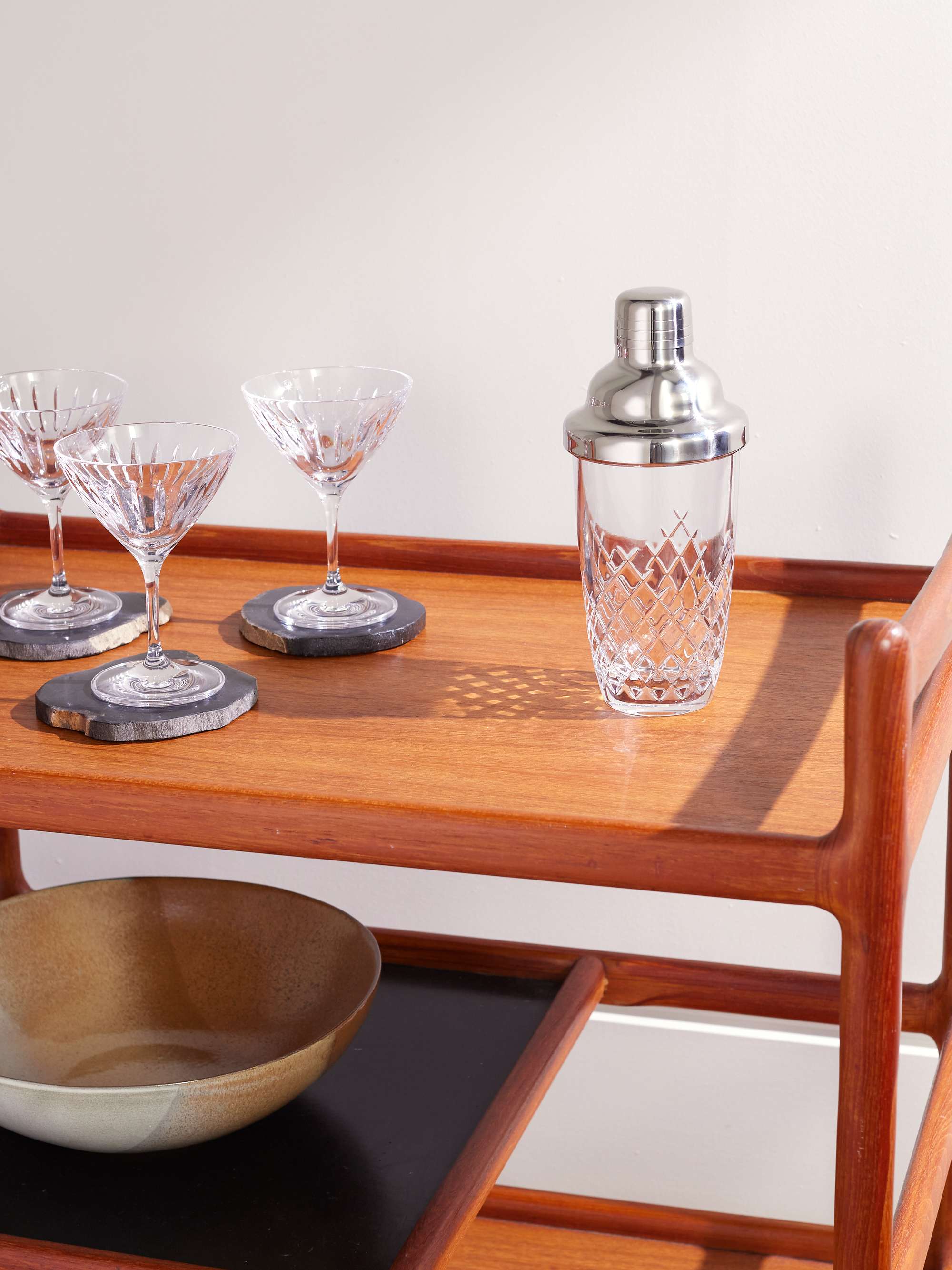 SOHO HOME Barwell cut crystal and silver-plated martini shaker