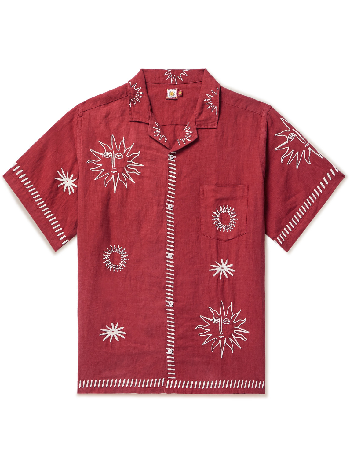 Embroidered Linen Pyjama Shirt