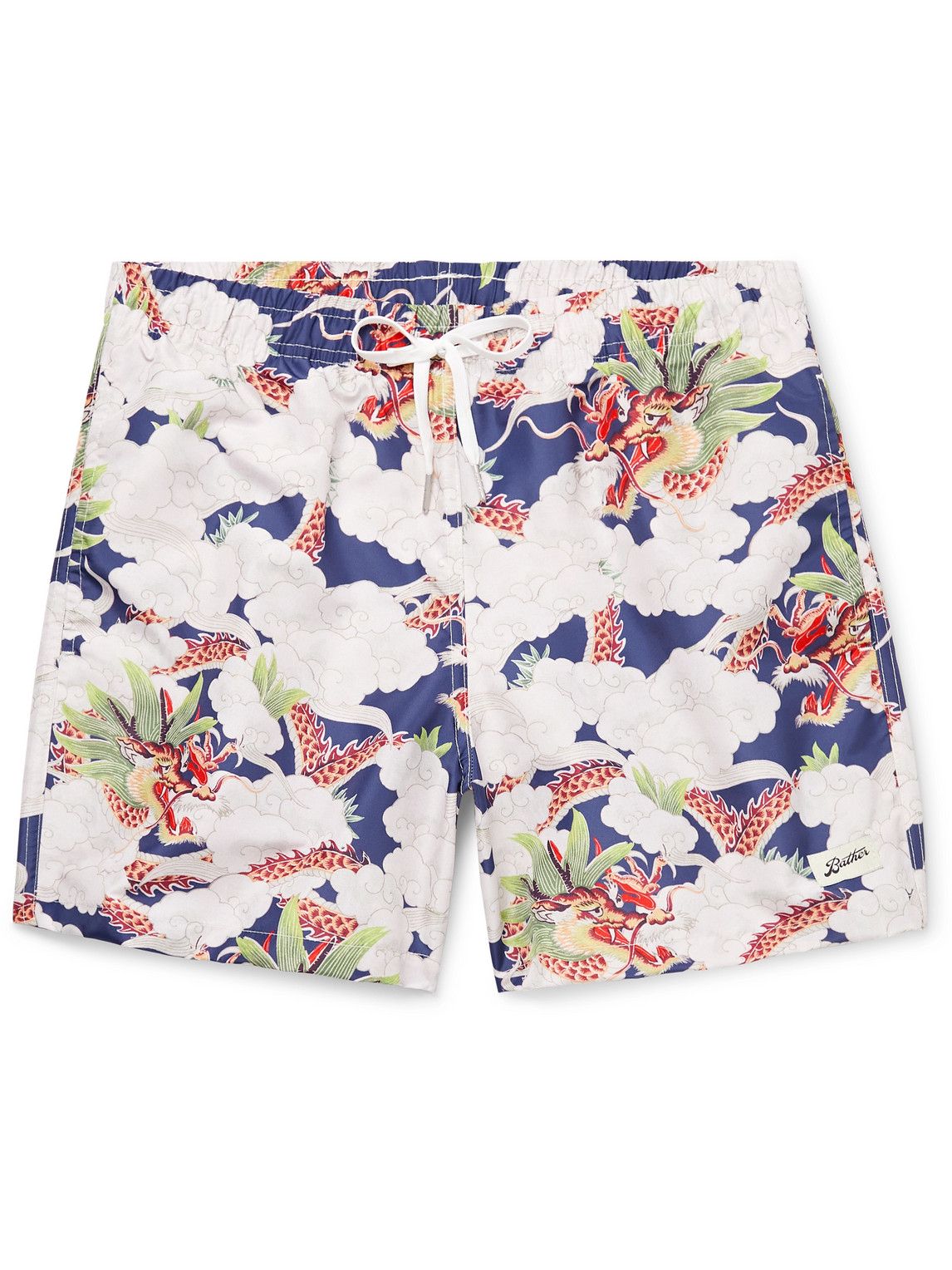 BATHER STRAIGHT-LEG MID-LENGTH PRINTED RECYCLED SWIM SHORTS