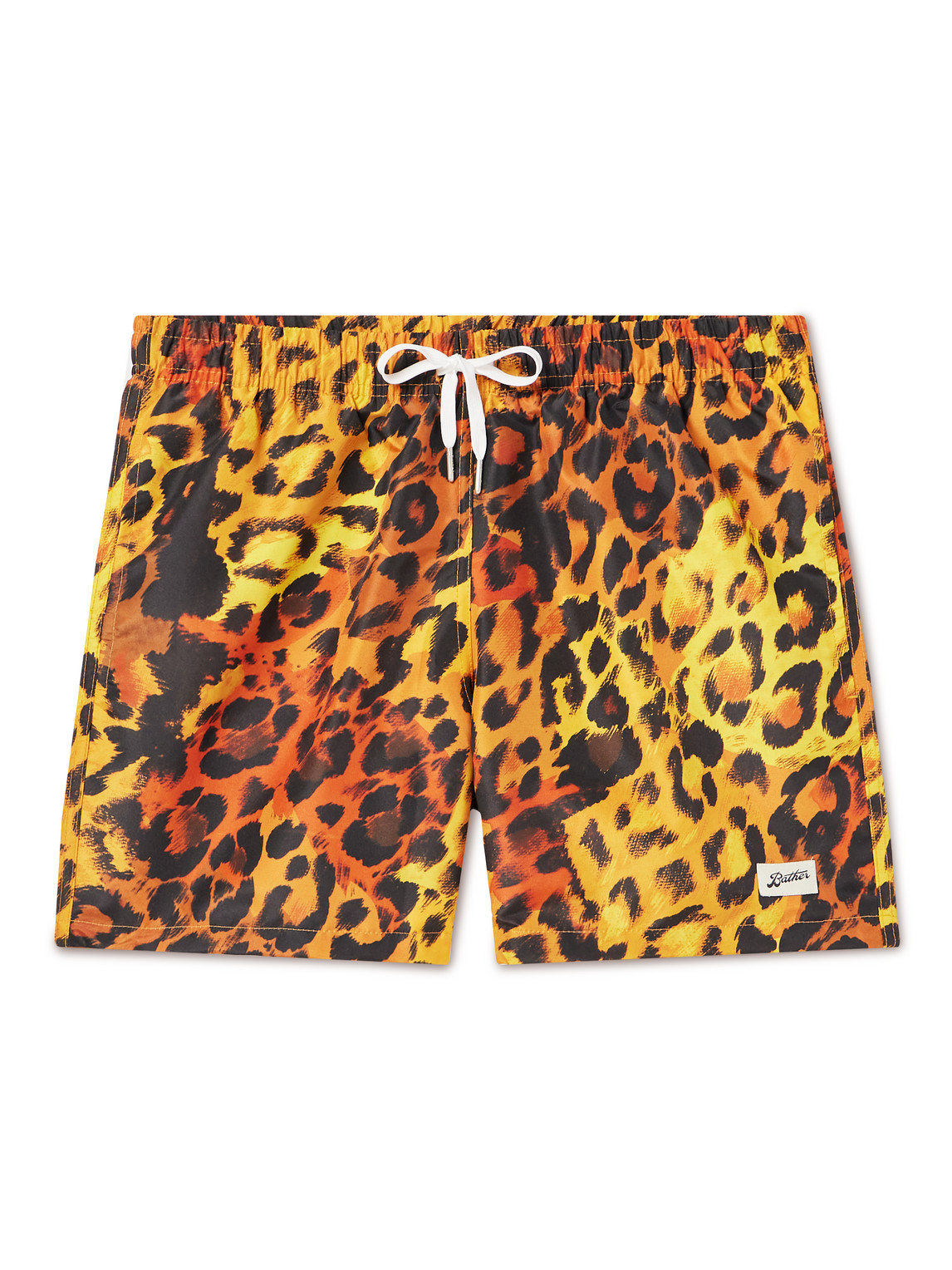 Straight-Leg Mid-Length Leopard-Print Recycled Swim Shorts