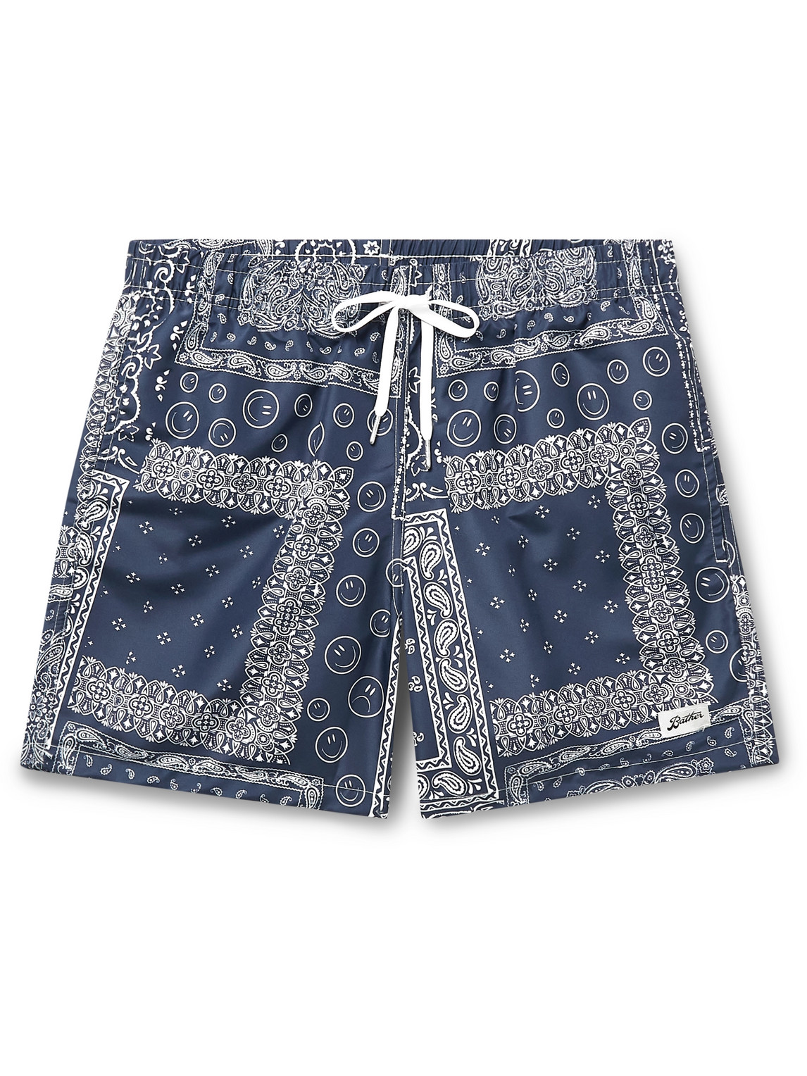 BATHER STRAIGHT-LEG MID-LENGTH BANDANA-PRINT RECYCLED SWIM SHORTS