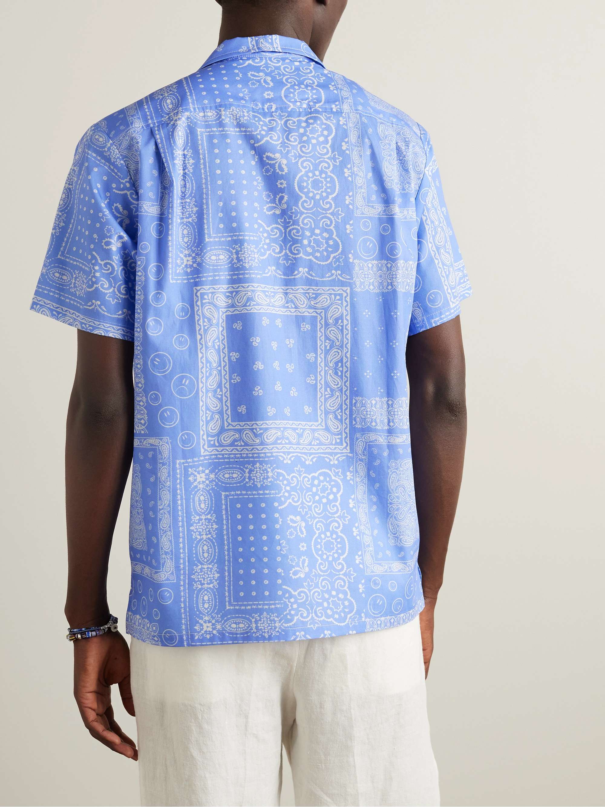 BATHER Camp-Collar Bandana-Print Cotton Shirt