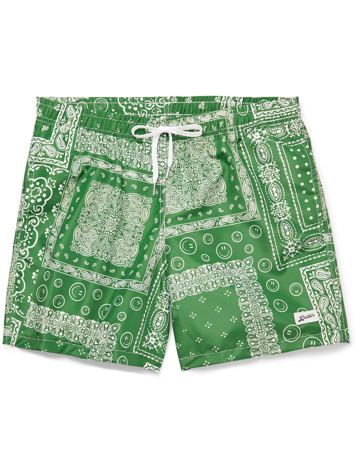 BATHER STRAIGHT-LEG MID-LENGTH BANDANA-PRINT RECYCLED SWIM SHORTS