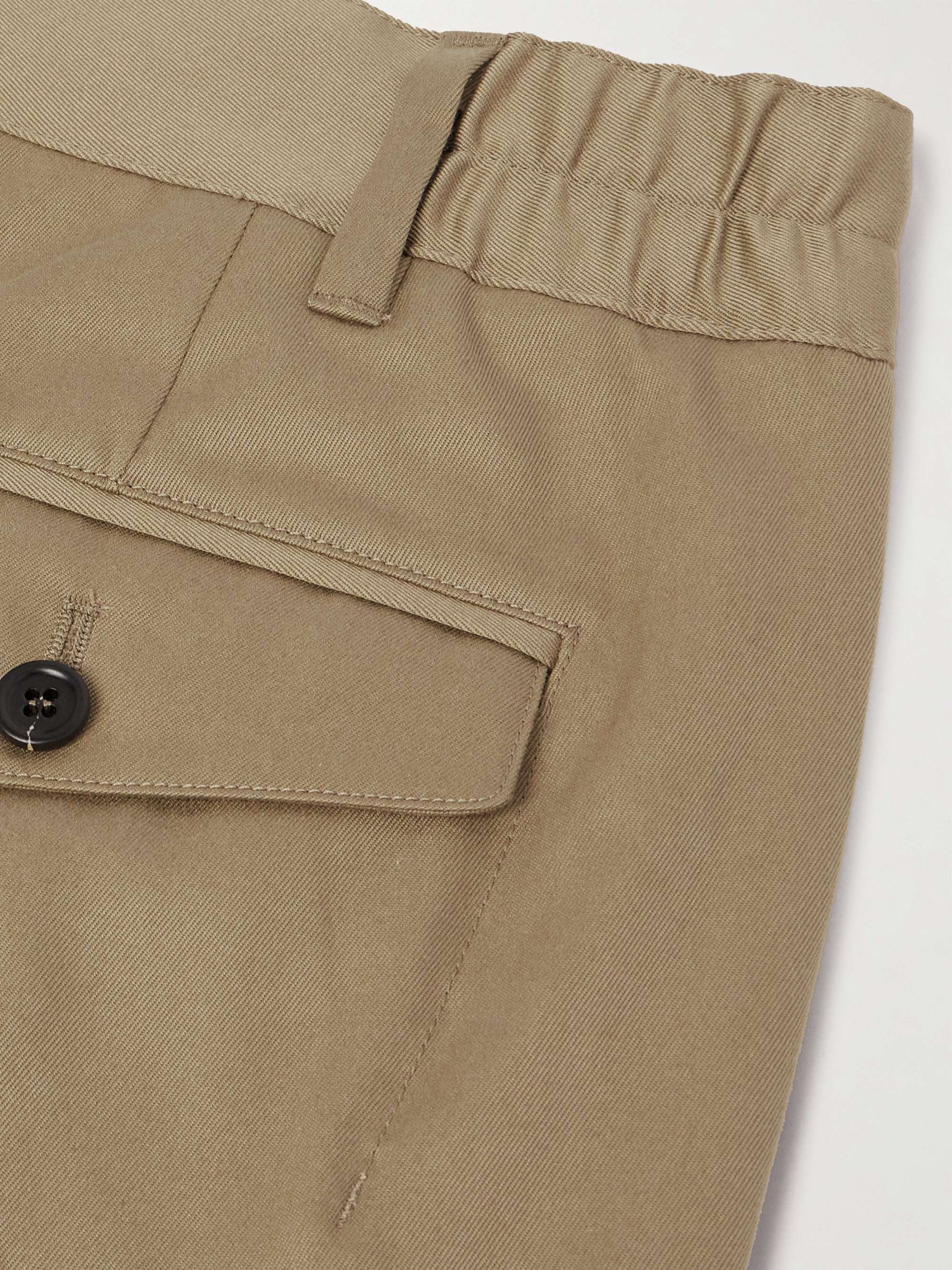 HANDVAERK Straight-Leg Pleated Cotton-Twill Chino Shorts for Men | MR ...