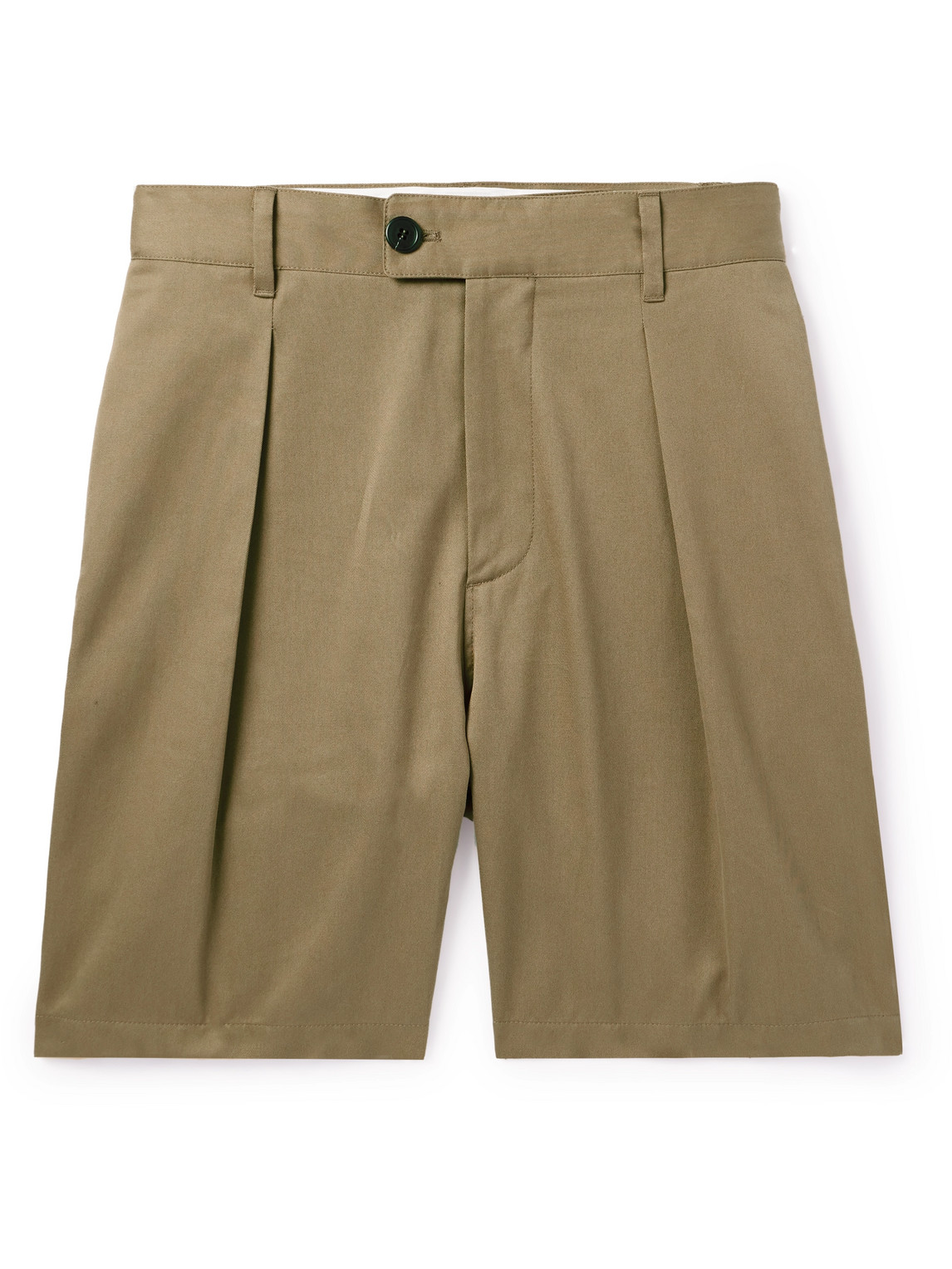 Håndværk Straight-Leg Pleated Cotton-Twill Chino Shorts