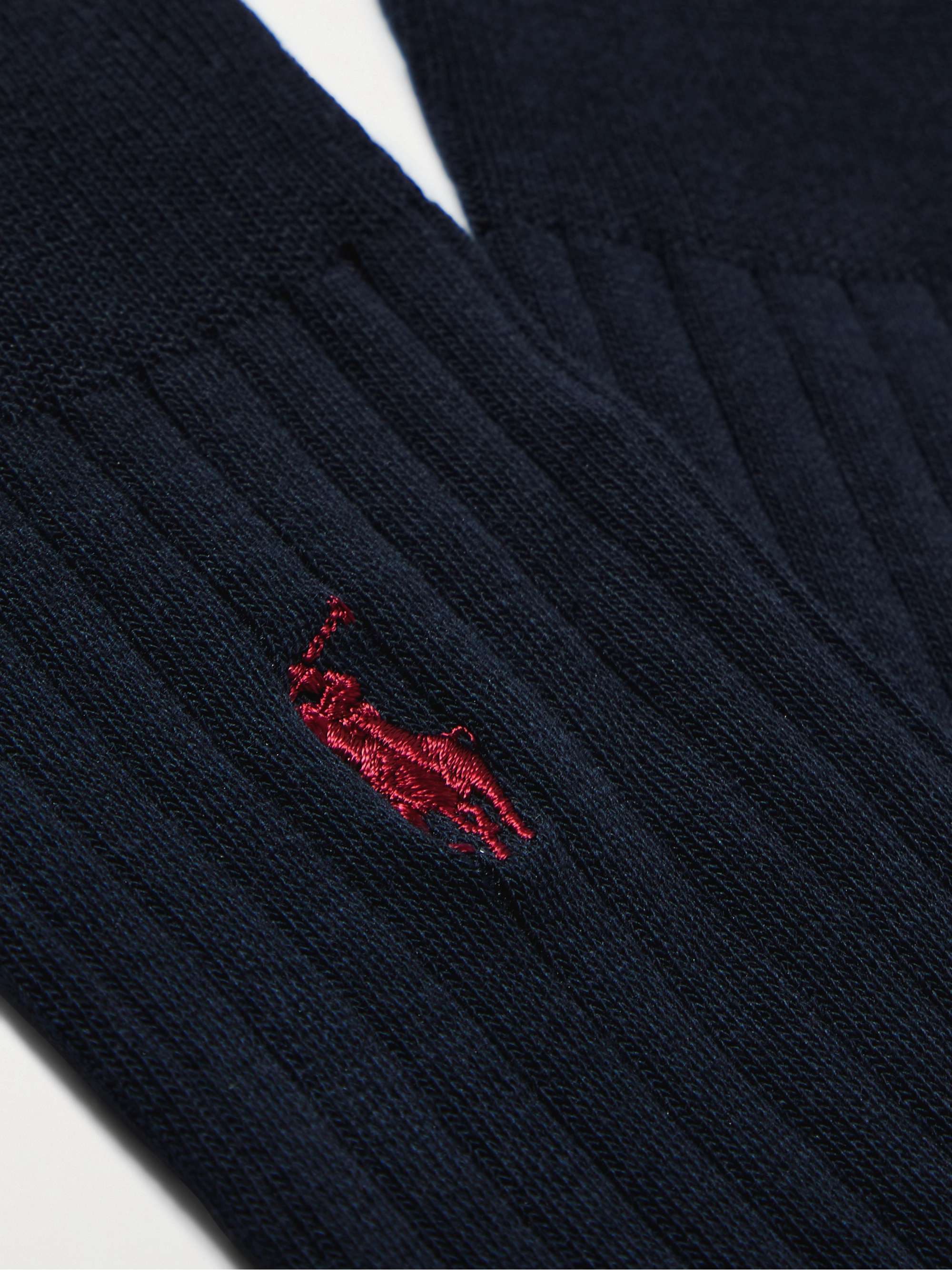 POLO RALPH LAUREN Three-Pack Ribbed Stretch Cotton-Blend Socks