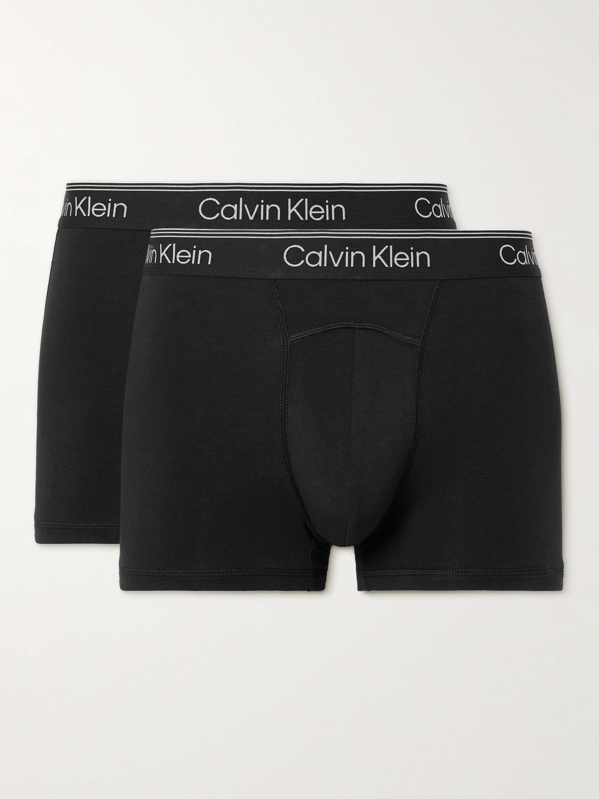 CALVIN KLEIN UNDERWEAR Two-Pack Stretch-Cotton Boxer Trunks for Men