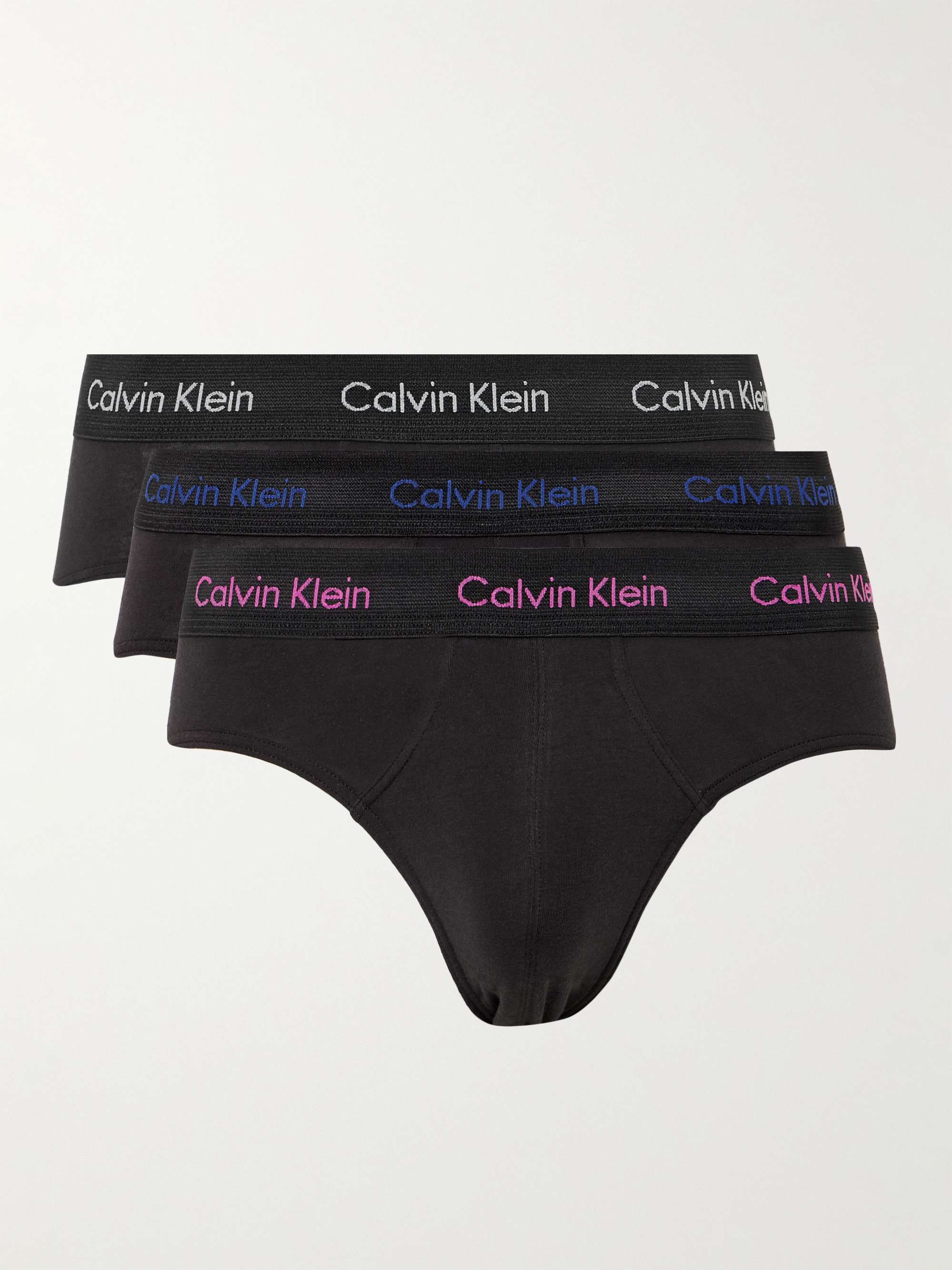 Calvin Klein 4-pack Hip Stretch Knit Briefs in Black for Men