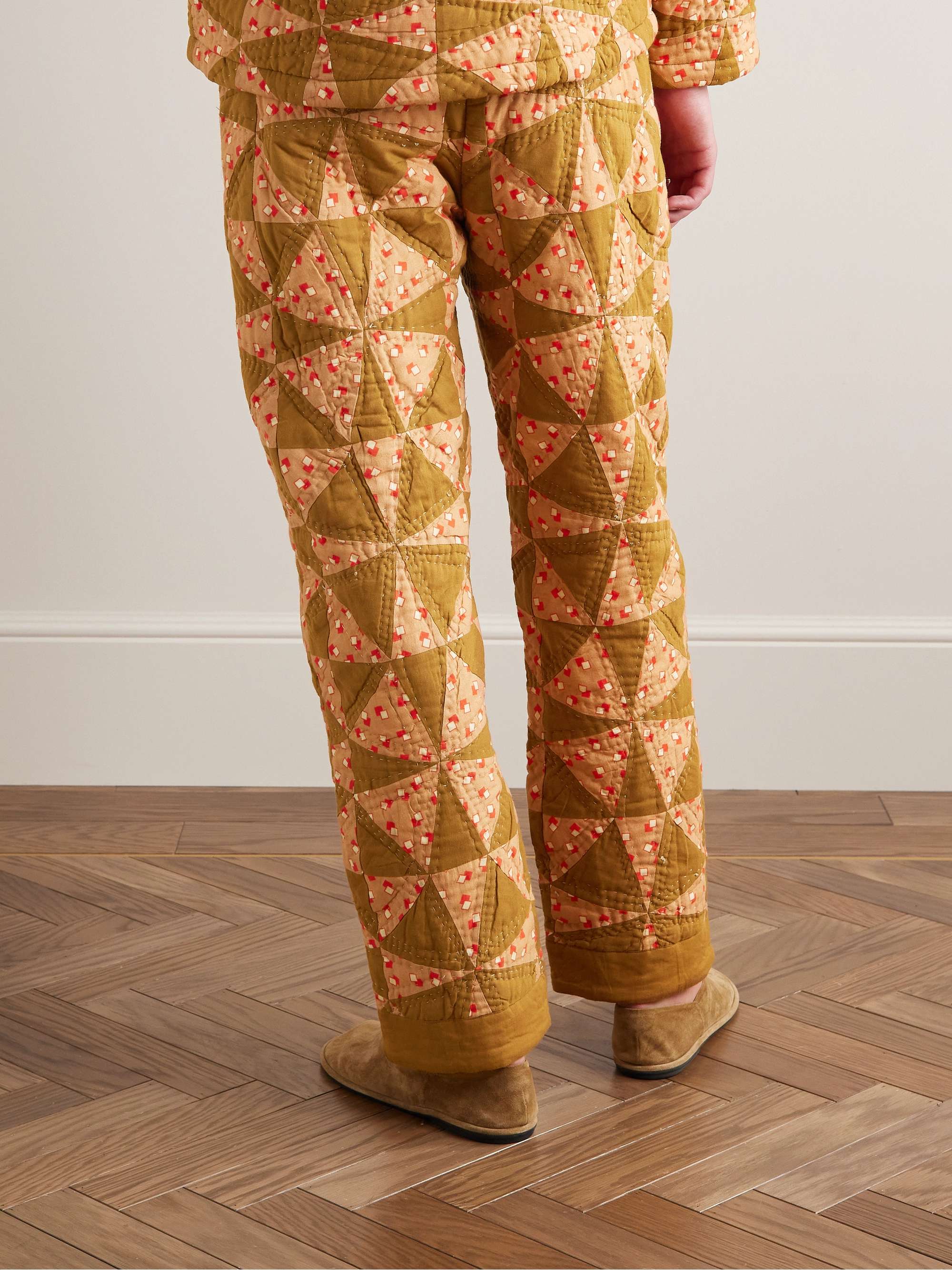 BODE Kaleidoscope Straight-Leg Quilted Printed Cotton Trousers