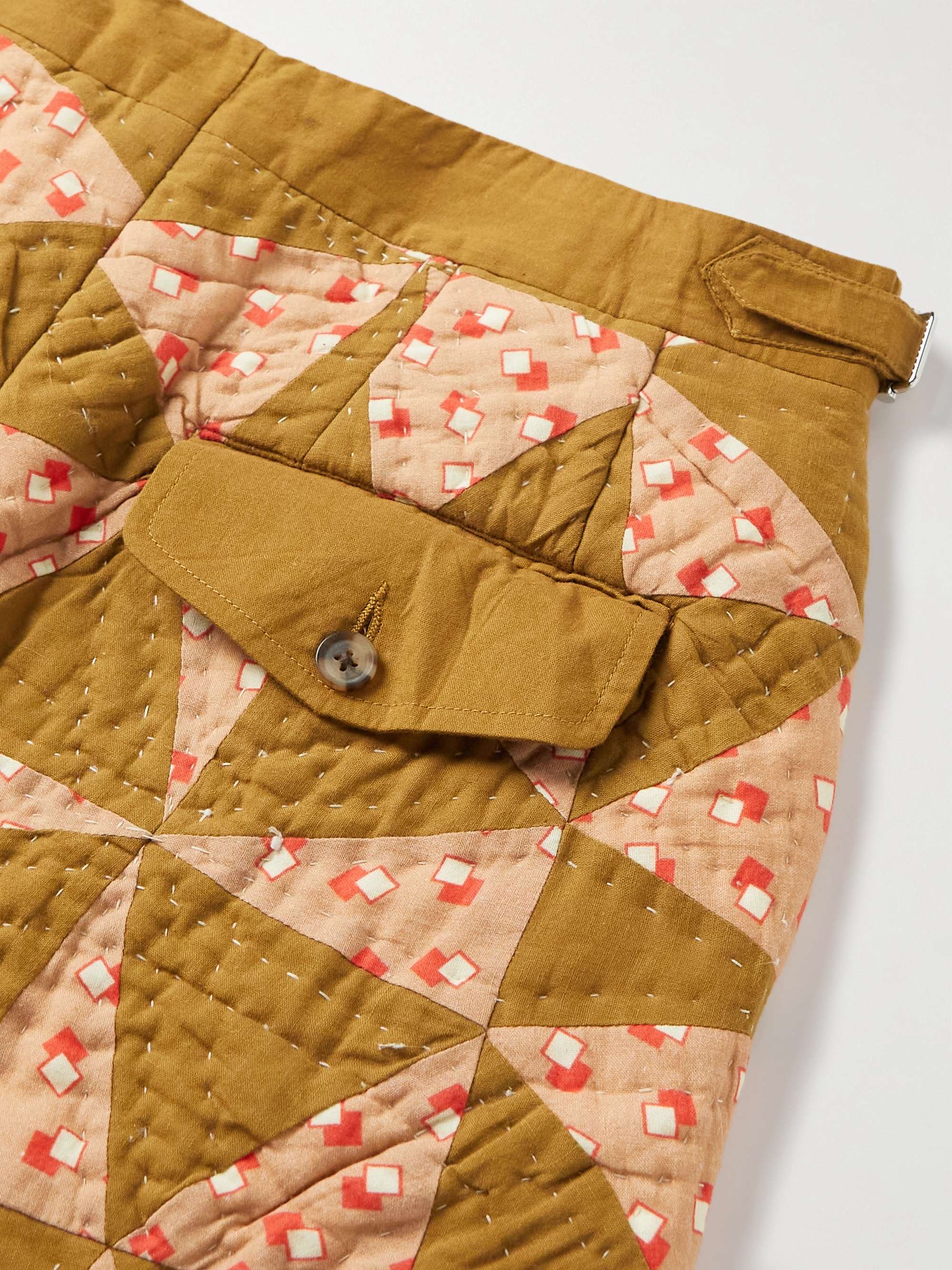 BODE Kaleidoscope Straight-Leg Quilted Printed Cotton Trousers
