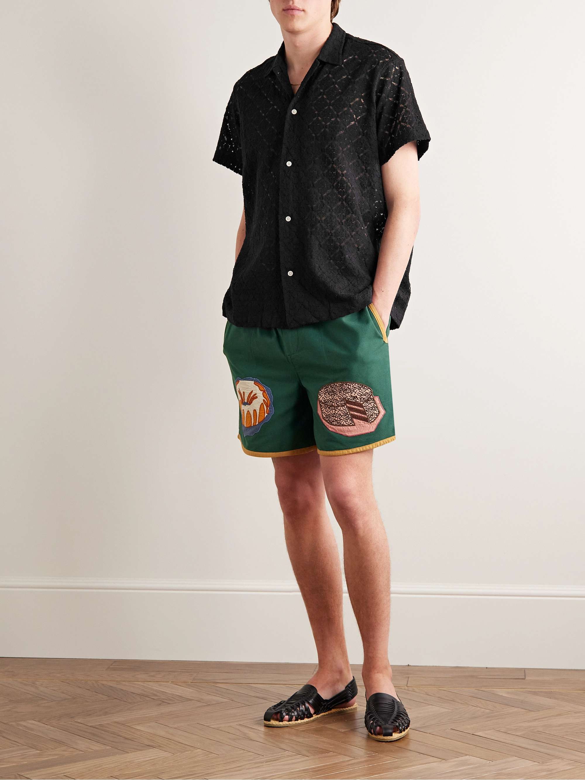 BODE Cotton-Blend Lace Shirt