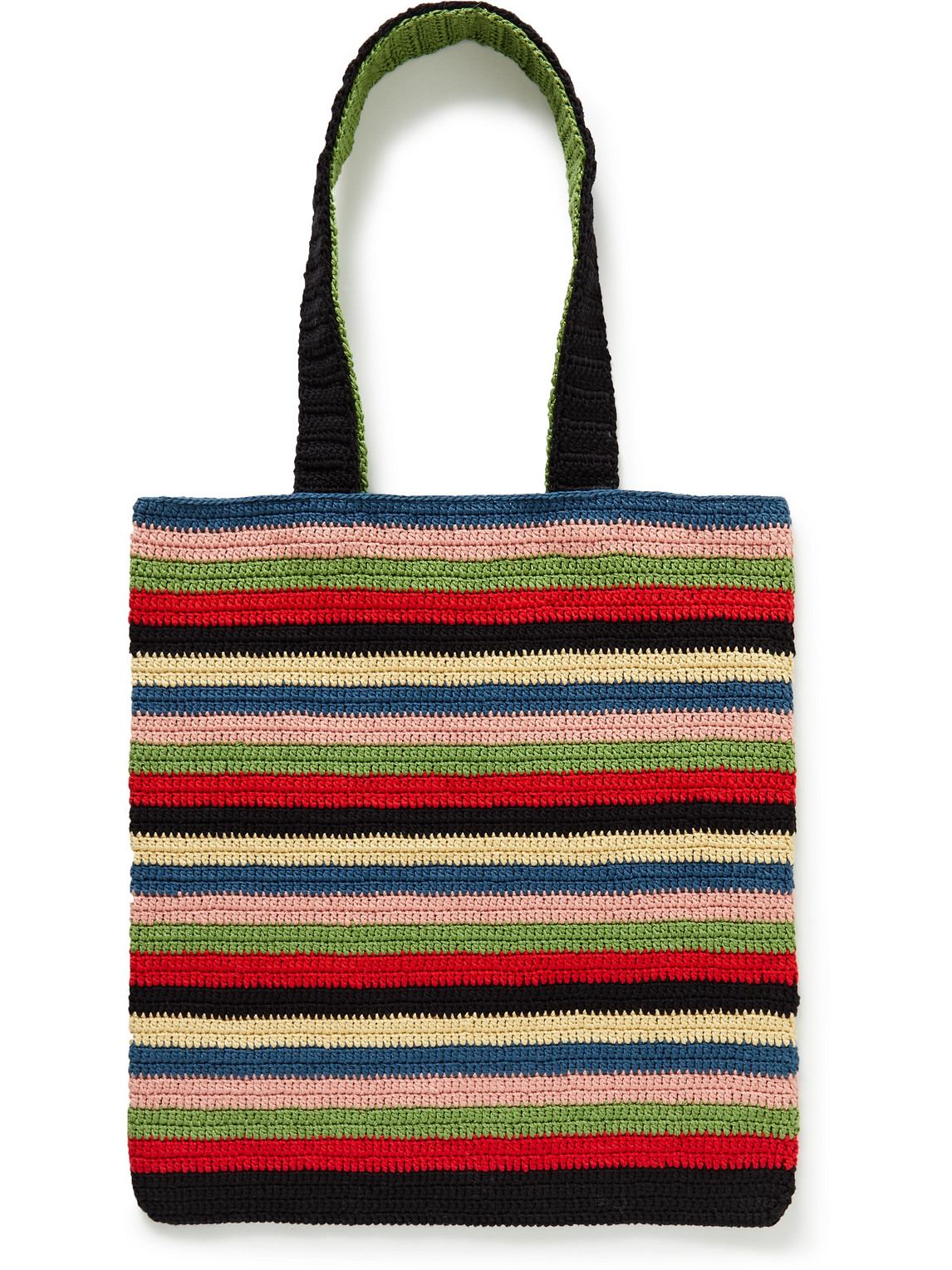 Village Striped Crocheted Cotton Tote Bag
