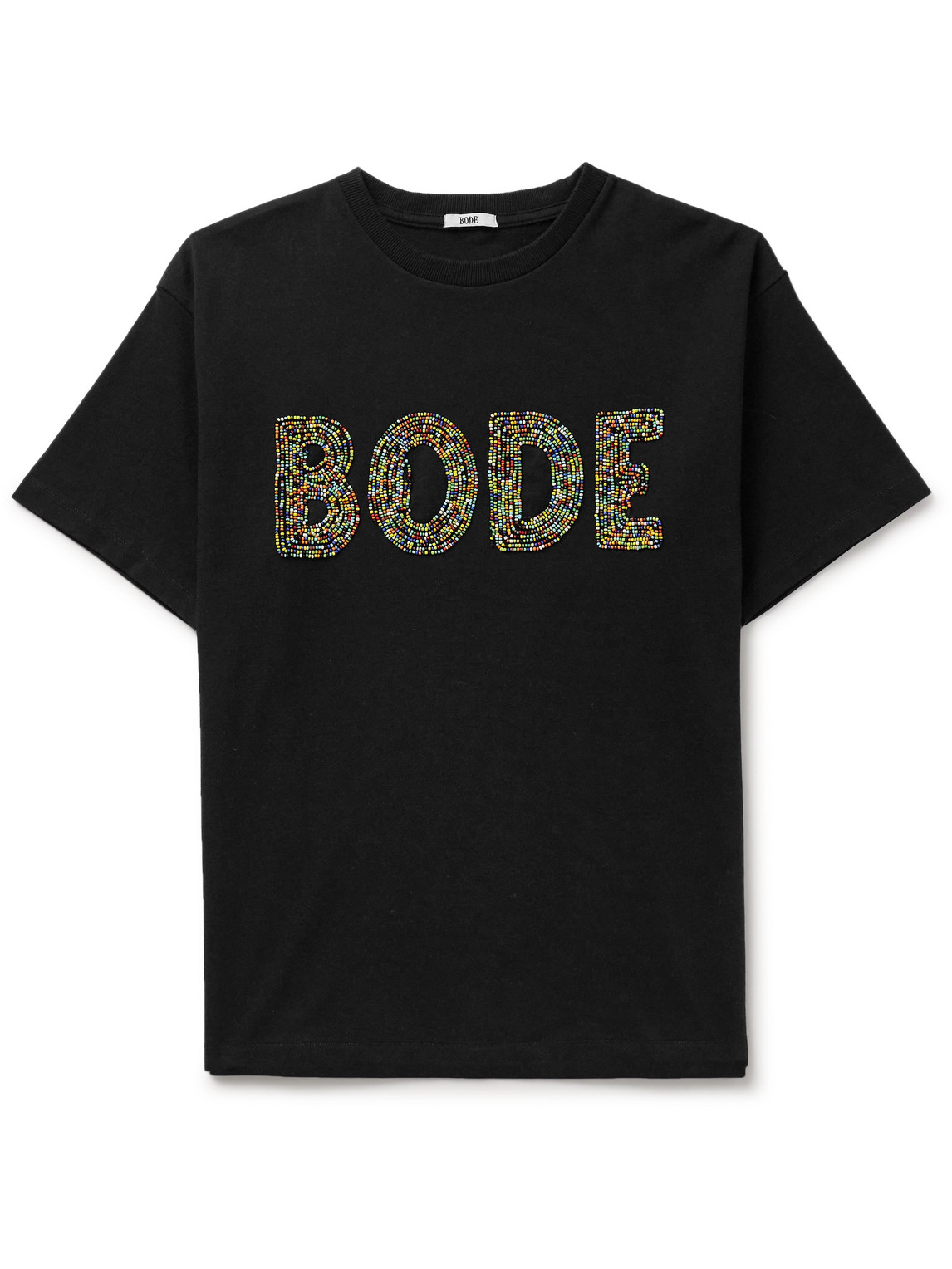 Bode Logo-embellished Cotton-jersey T-shirt In Black