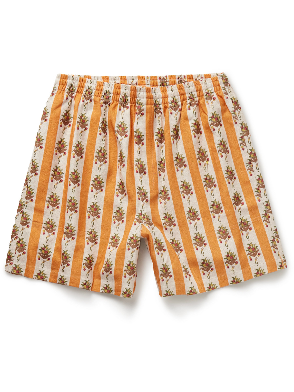Bode Wide-leg Printed Woven Shorts In Orange